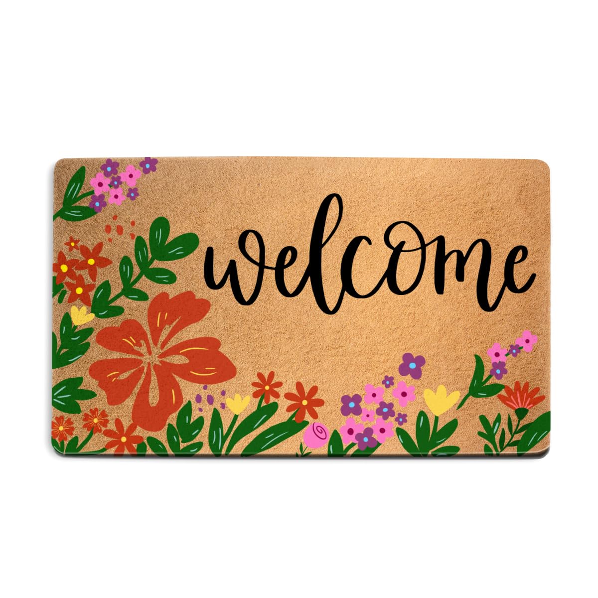 Funny Cat Door Mat 18x30 Inch, Faux Coco Coir Doormat with Non-Slip PVC Backing, Cats Printed Welcome Mat for Outdoor Indoor Entryway Porch Home Kitchen Patio, Cat Lover Gifts for Women Mom BST202