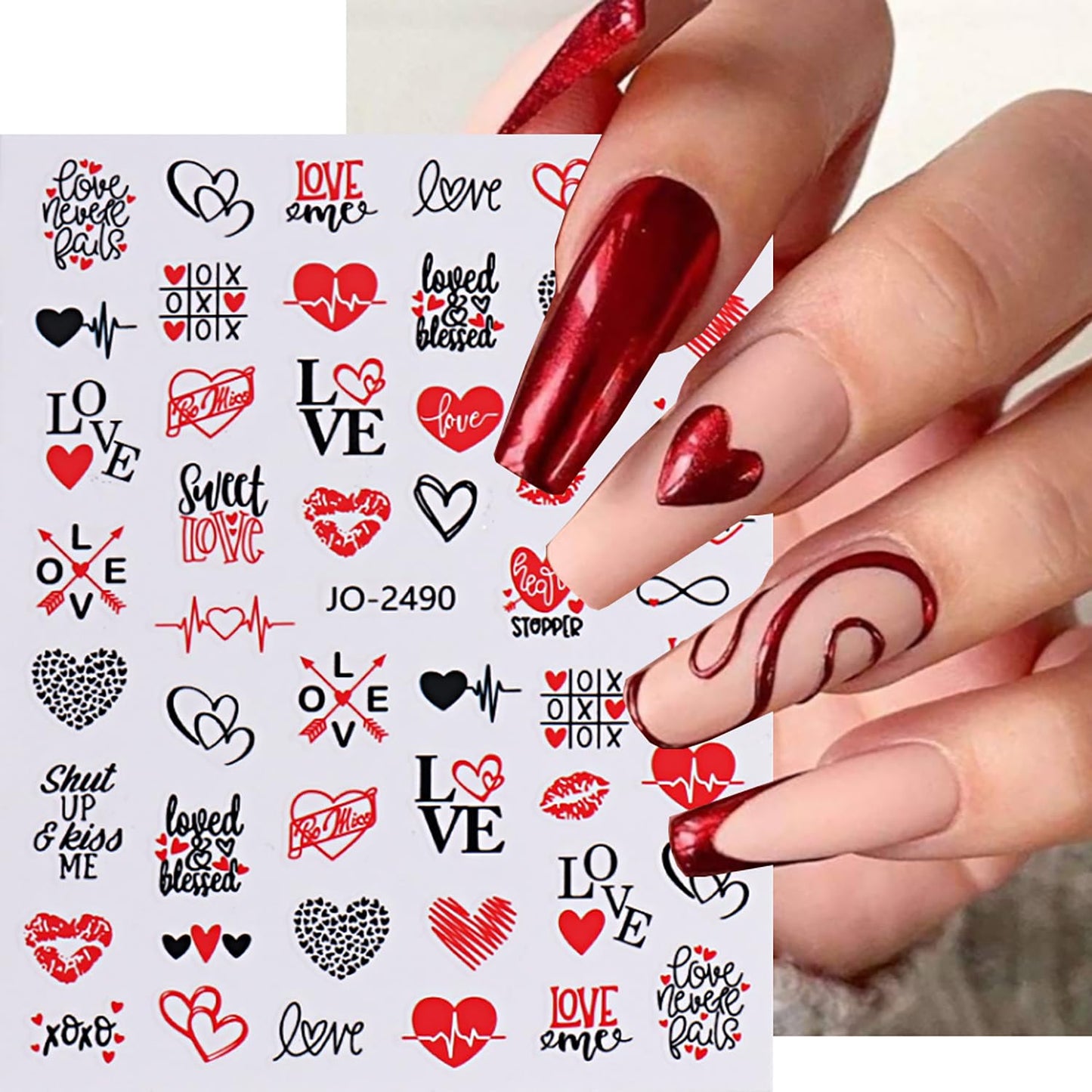 Liquid Butterfly Nail Art Sticker Decals Black Gold Black Silver Butterfly Moon Design Nail Decals 3D Self-Adhesive Nail Art Supplies Heart Nail Art Sticker Decoration for Women Manicure Supplies BST326L