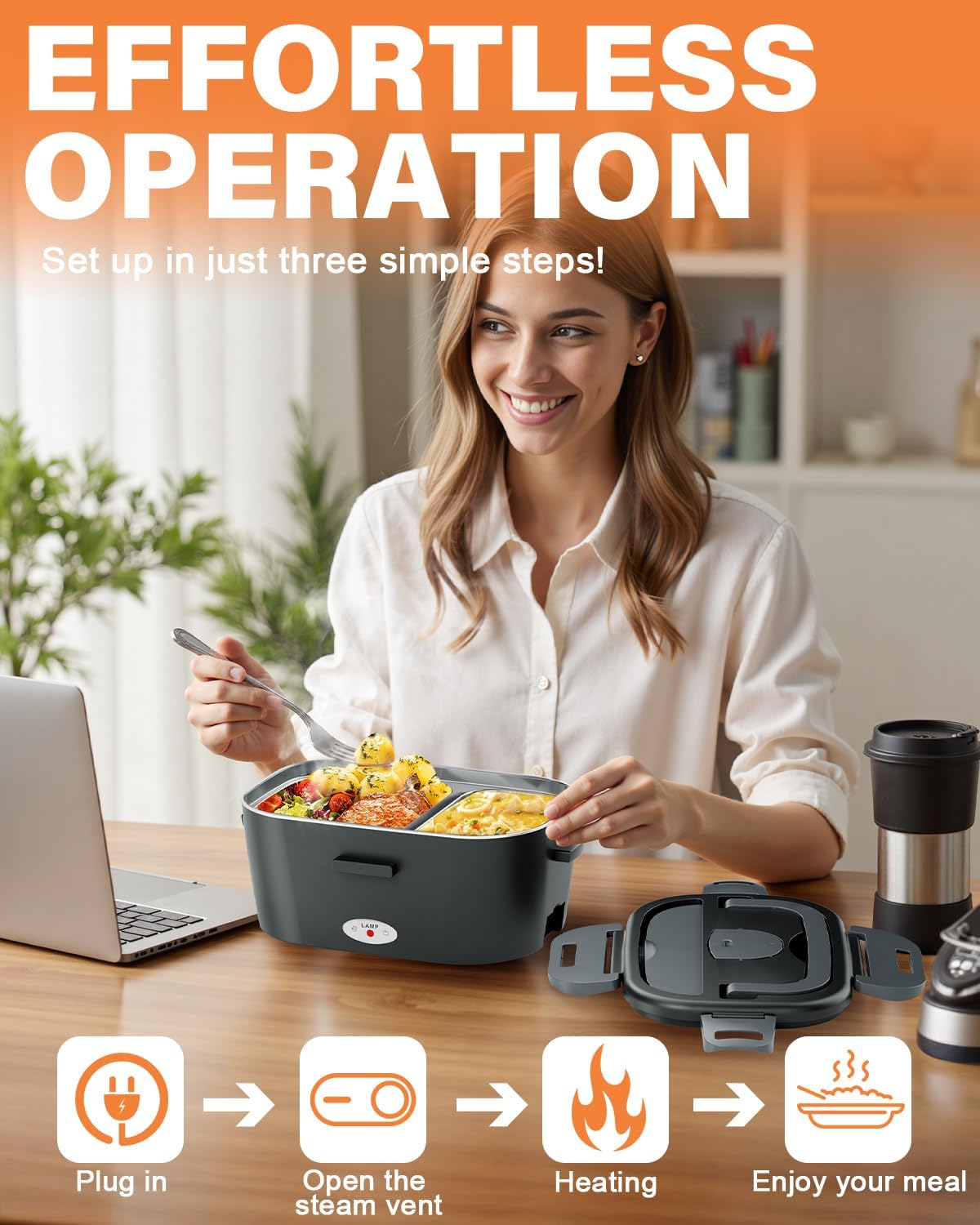 Geveniss 2 in 1 Electric Lunch Box for Men, Women & Adults 79