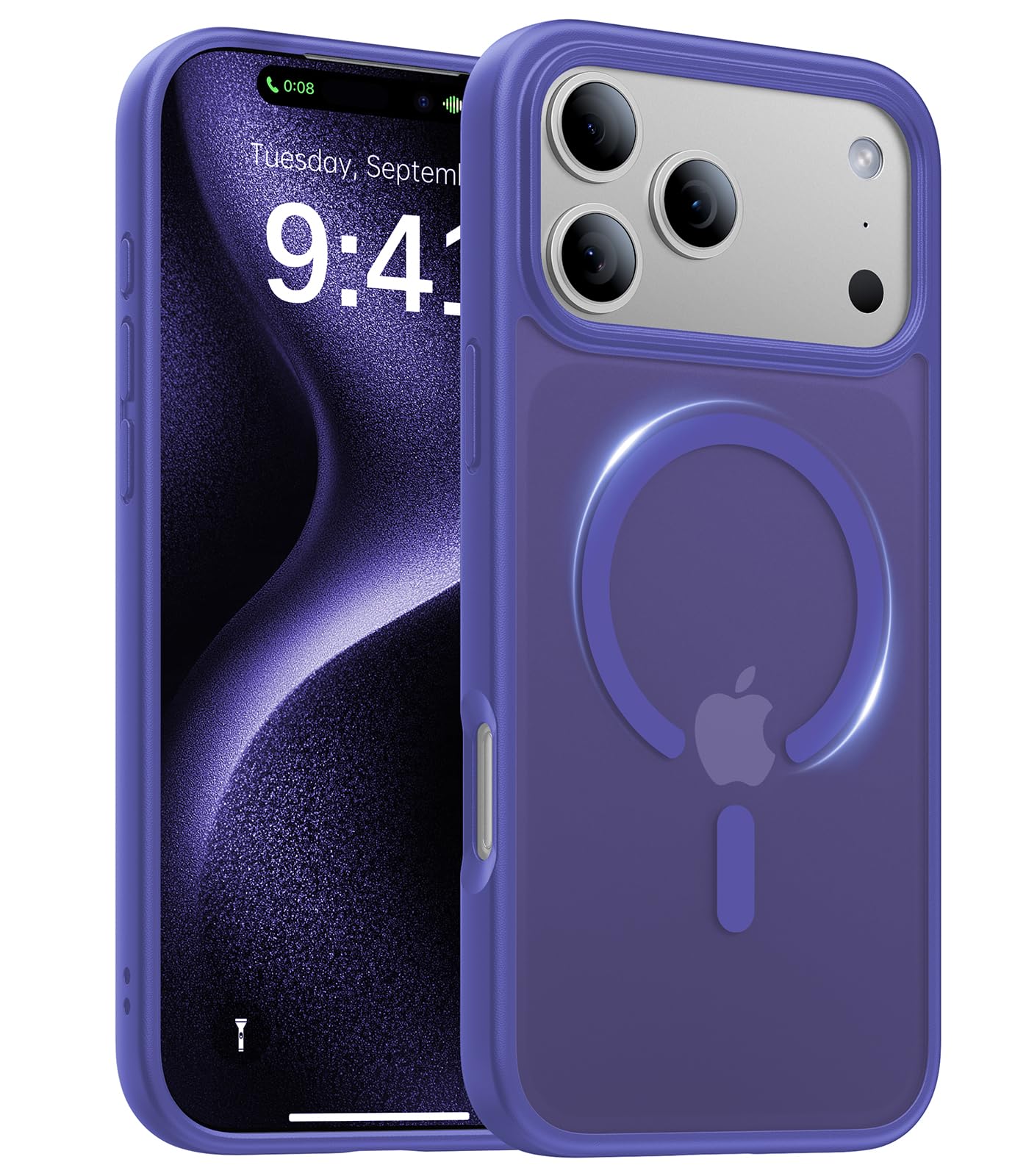 Magnetic for iPhone 17 Pro Max Case,[Anti-Slip][Compatible with MagSafe][Military Grade Drop Protection] Shockproof Protective Translucent Phone Case for iPhone 17 Pro Max Case,Wine Red WN420
