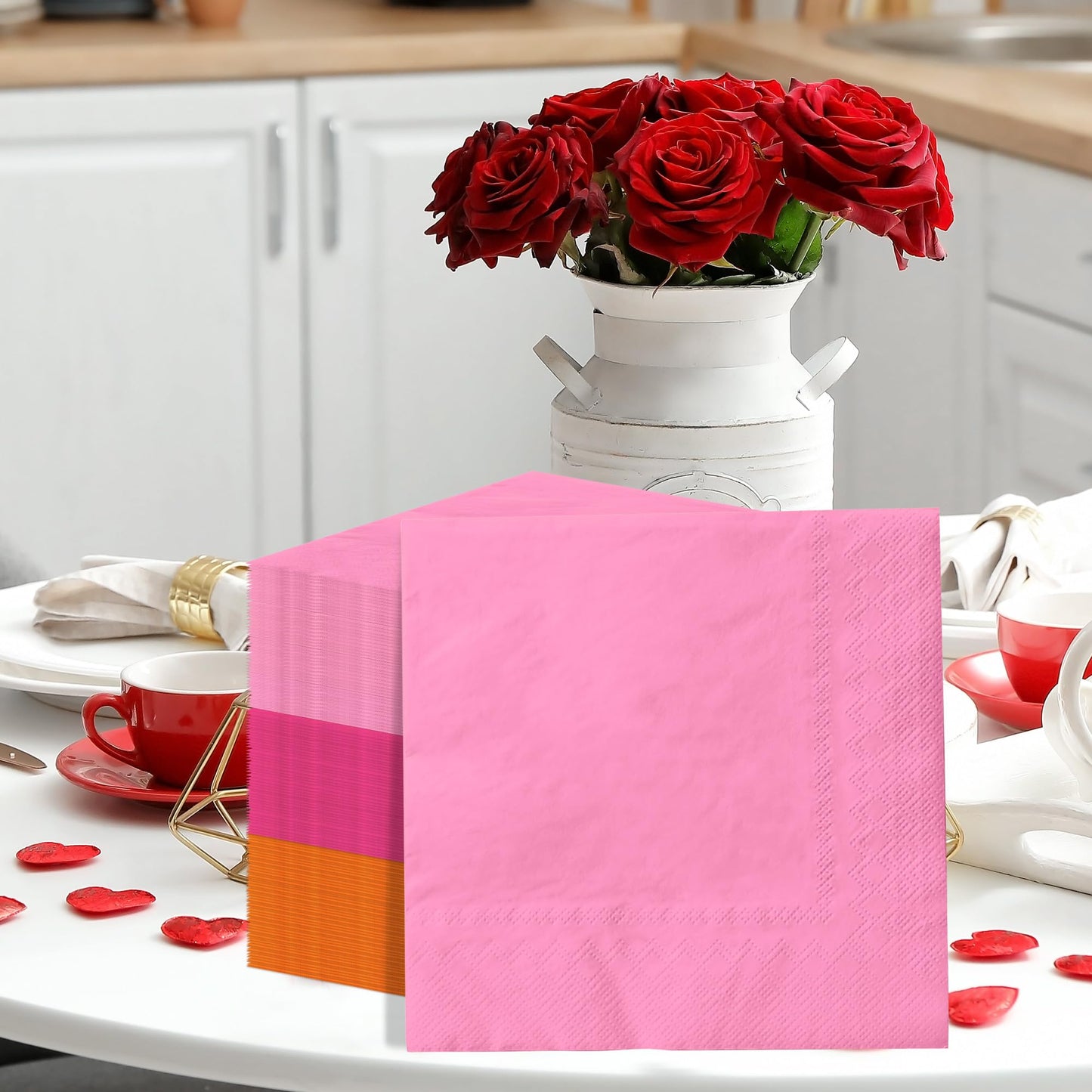 60Pcs Galentines Day Paper Napkins,Pink Heart Galentine's Gang Napkins for Girl Ladies Valentine‘s Day Party Supplies (Galentines Day) BST326L