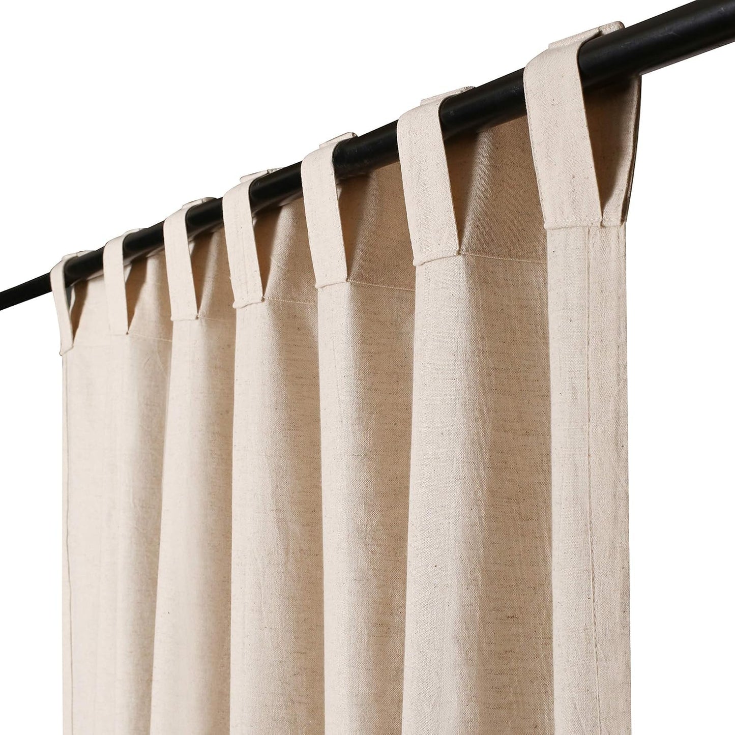 Bedding Craft Curtains 63 Inch Length - White Poly Cotton Slub Drapes with Tab Top, Set of 2, Ideal for Bedroom, Living Room, and Office_ 50x63 inch BST220