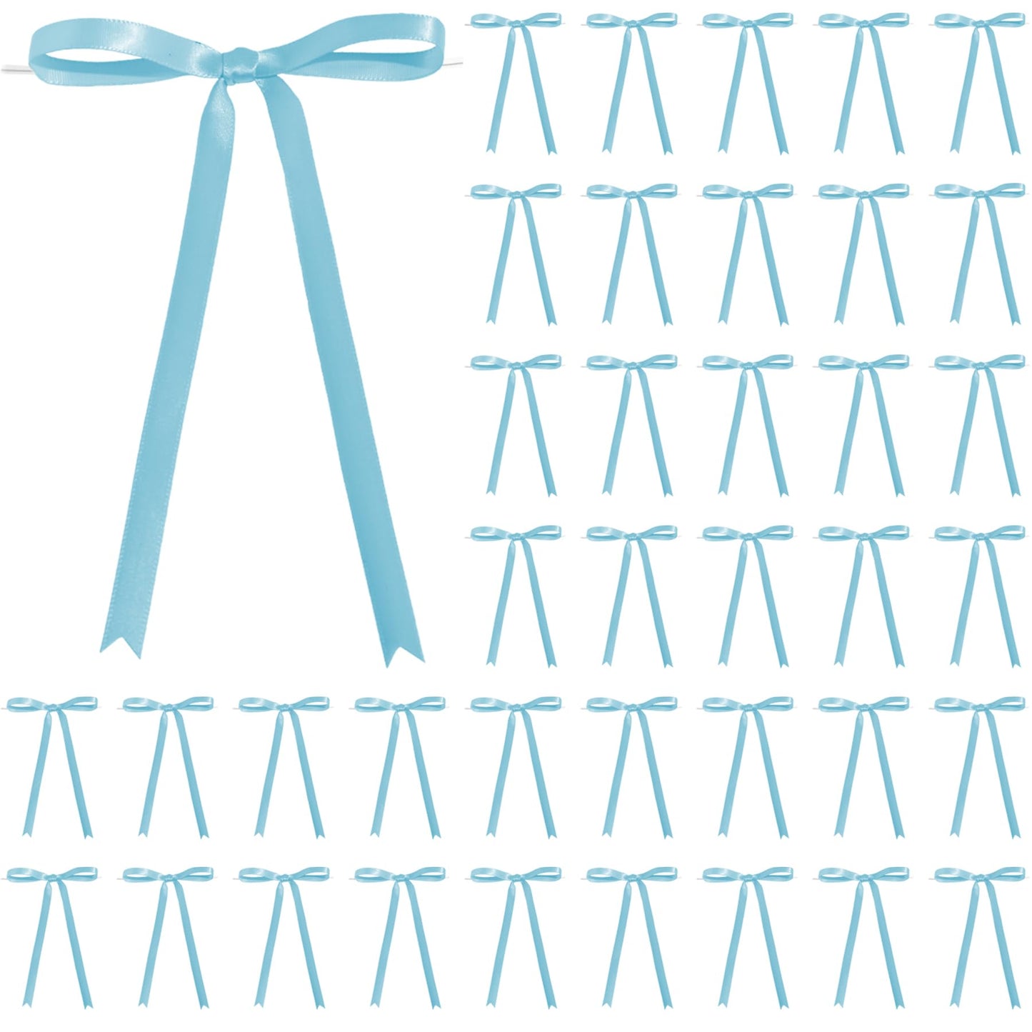 30PCS Satin Ribbon Bows 5×7 inch Light Pink Twist Tie Bows for Gift Wrapping Treat Bag Balloons Craft DIY Gift Champagne and Gender Reveal Baby Show Birthday Theme Party Decor BST220