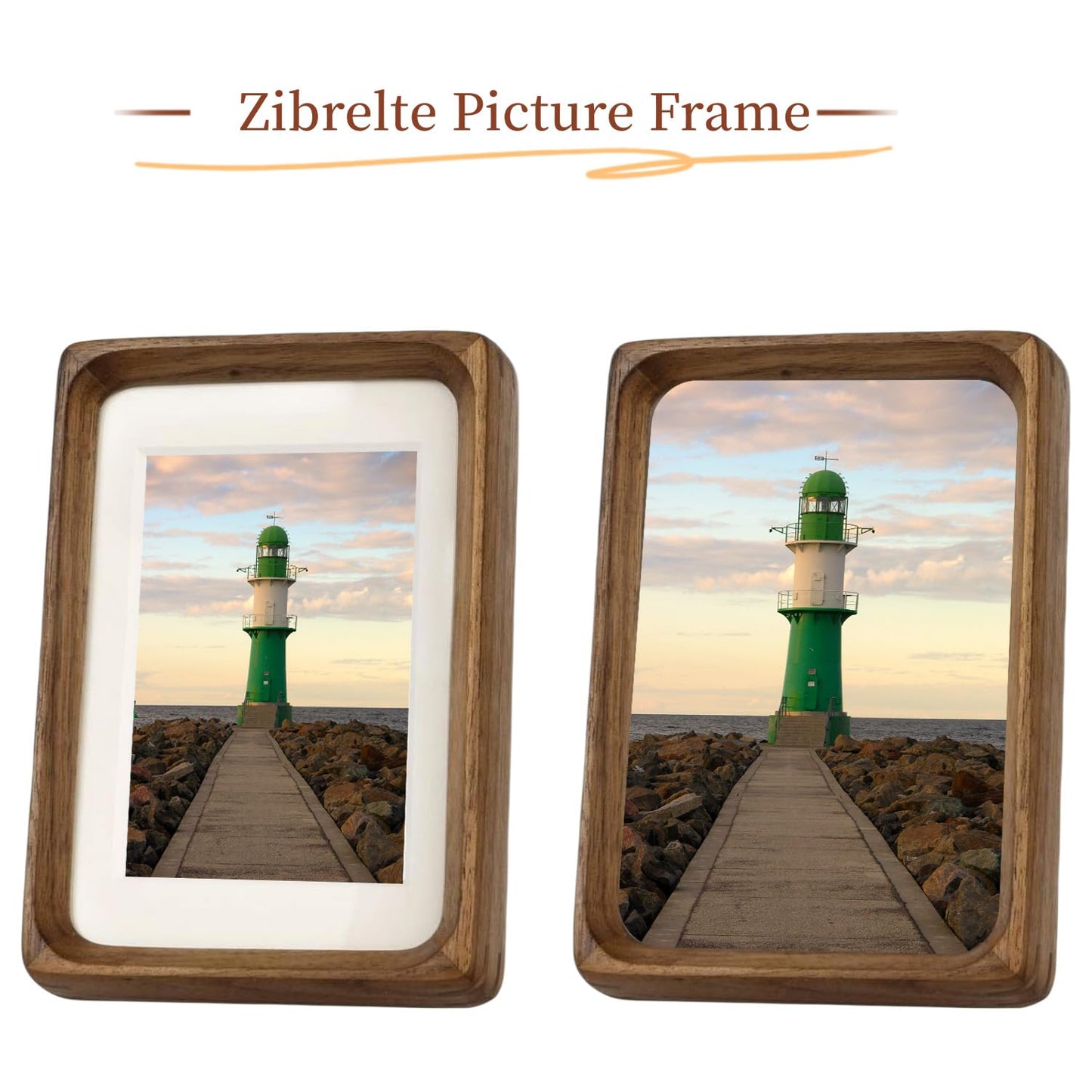 6x6 Solid Teak Wood Picture Frame Matted to 4x4 | Shatterproof Plexiglass, Mortise-Tenon Build, Horizontal & Vertical Tabletop Wall Mounting Square Display Frame BST220