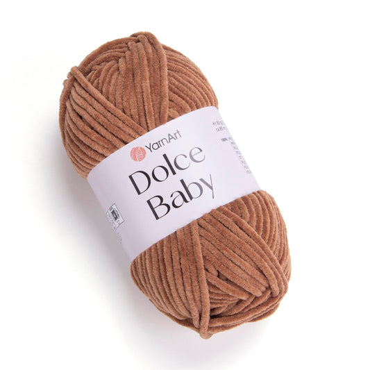 Yarnart Dolce Baby Yarn Soft Chenille Velvet Medium Blanket Amigurumi Yarn 50 Gram (1.76 oz) 93 Yards (850) BST220