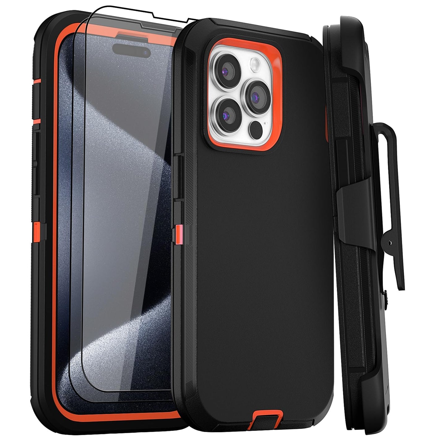 for iPhone 11 Case with Belt Clip Holster Kickstand & 2 Screen Protector, Full Protection Heavy Duty Phone Case, Shockproof Drop-Proof Durable Cover 6.1" [Black+Clip] WN420