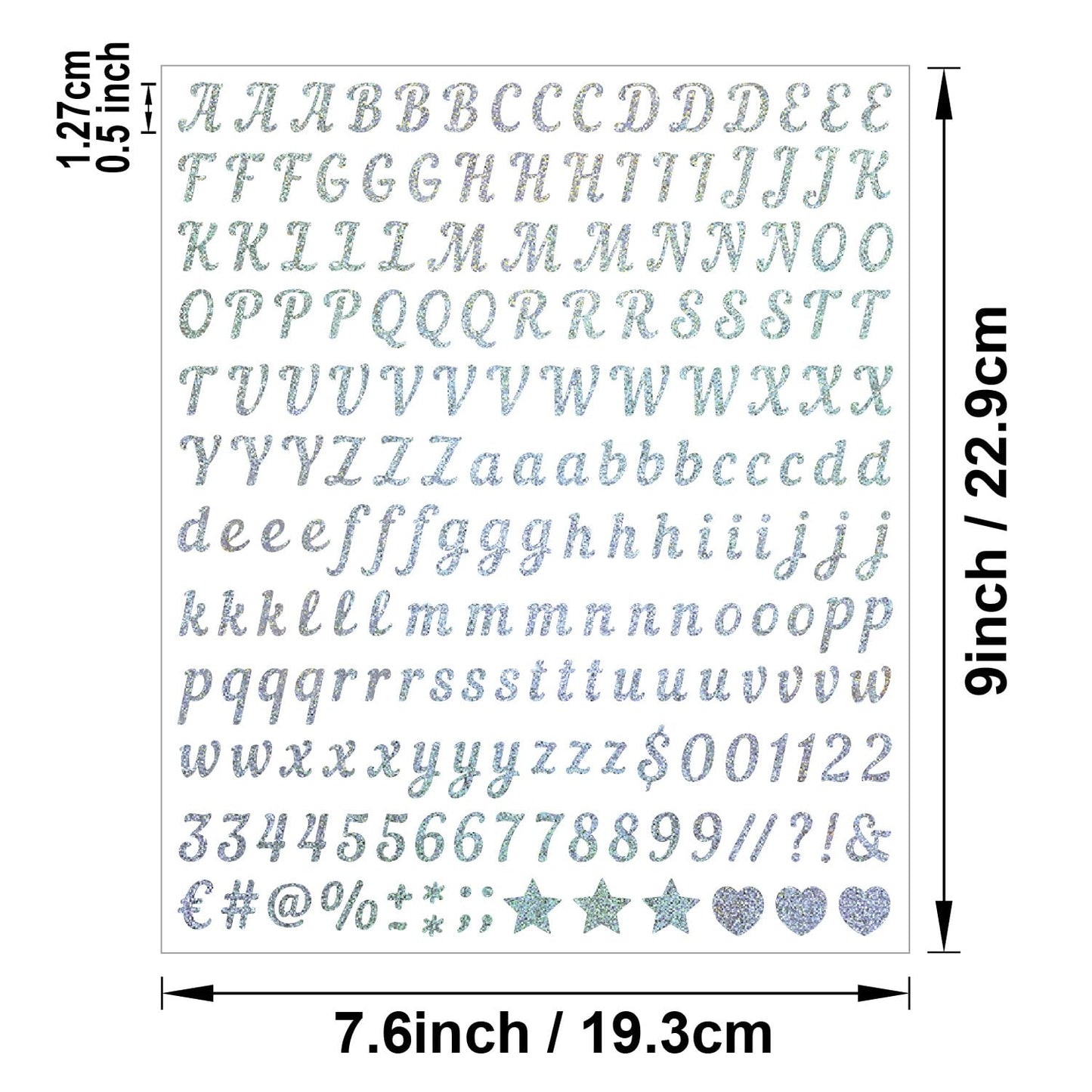 10 Sheets 0.5 Inch Letter Stickers, 1540 Alphabet and Number Labels for Students, Teachers, Journals, Cups, Notebooks, Folders, DIY School Projects, Bullet Planners, Arts and Crafts BST220