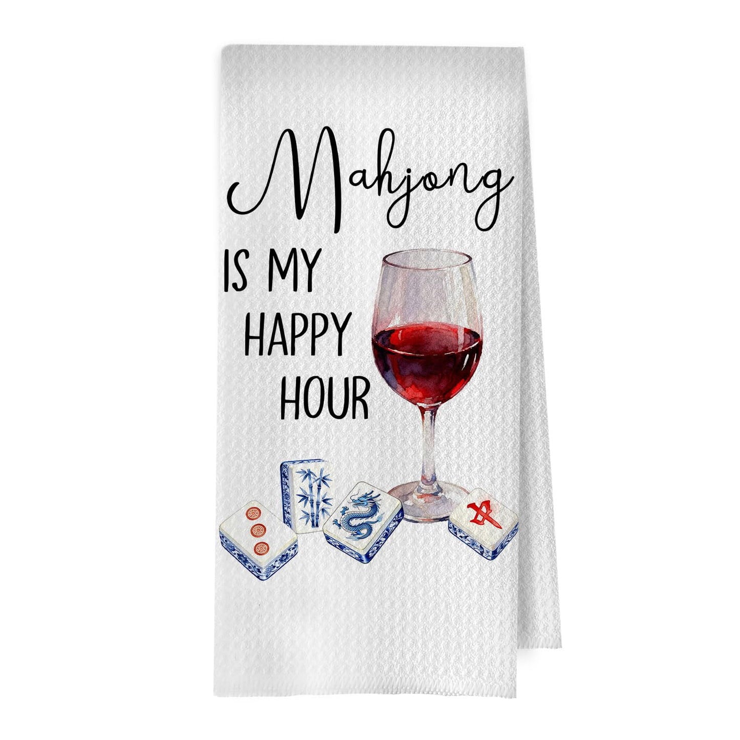 Funny Wine Kitchen Decor - Wine Gifts Waffle Dish Towels for Kitchen, Hostess Gifts Hand Towels, Housewarming Gift Tea Towel, 16x24 Inch BST220