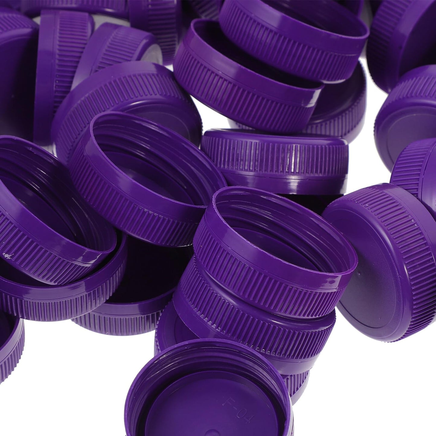 100Pack White Plastic Bottle Caps, 38mm (1.53") Replacement Lids, Leak-Free Screw-on Caps for Juice, Milk, Water Bottles Tops and Diy Crafts BST202