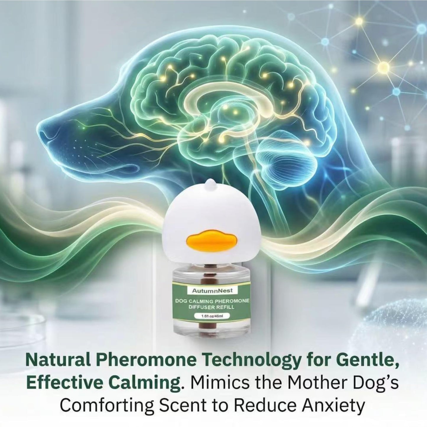 8-in-1 Dog Calming Pheromone Diffuser Kit – Pet Stress Support (2 Plug-Ins & 6x48ml Refills), Calming Diffuser for Dog During Thunderstorms, Travel, Separation, Fireworks & Vet Visits, 180-Day Supply WN420