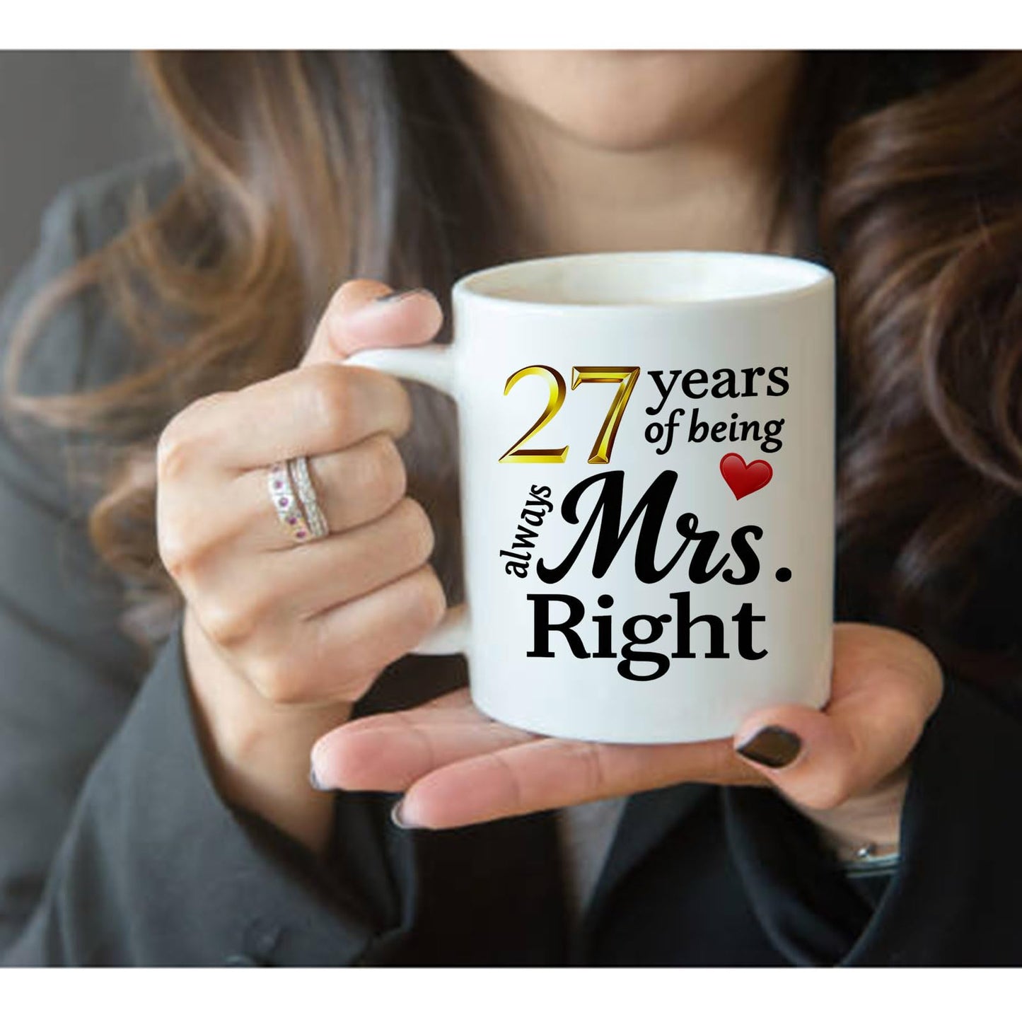 10 Year Anniversary For Couple Coffee Mugs Set of 2-10th Wedding Gifts Decorations for Parents Grandparents Husband Wife Him Her 11oz (10th) BST220