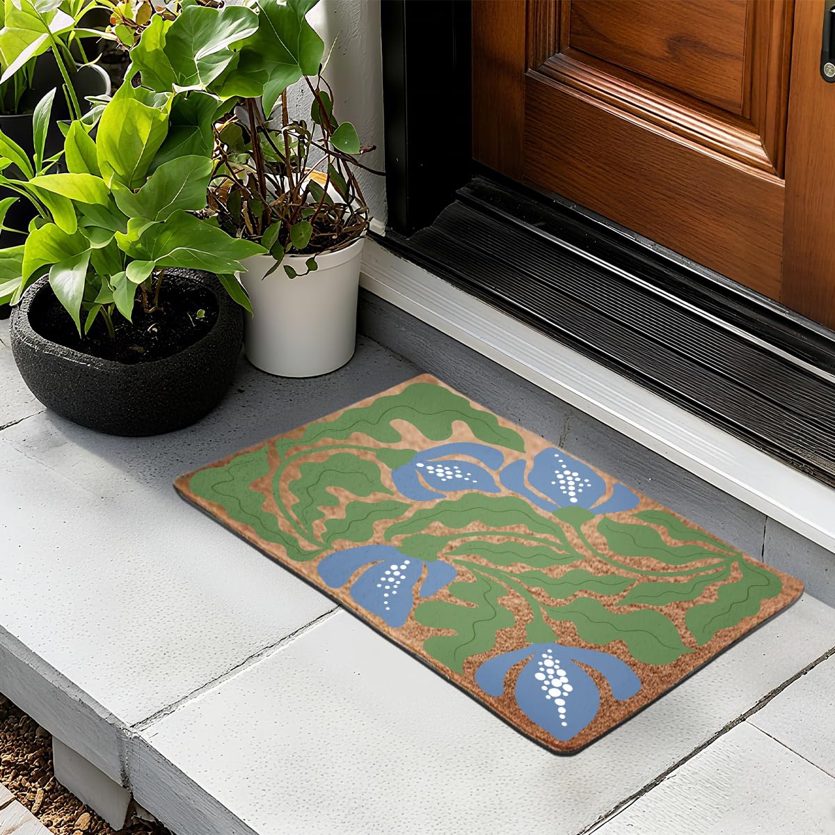 Funny Cat Door Mat 18x30 Inch, Faux Coco Coir Doormat with Non-Slip PVC Backing, Cats Printed Welcome Mat for Outdoor Indoor Entryway Porch Home Kitchen Patio, Cat Lover Gifts for Women Mom BST202