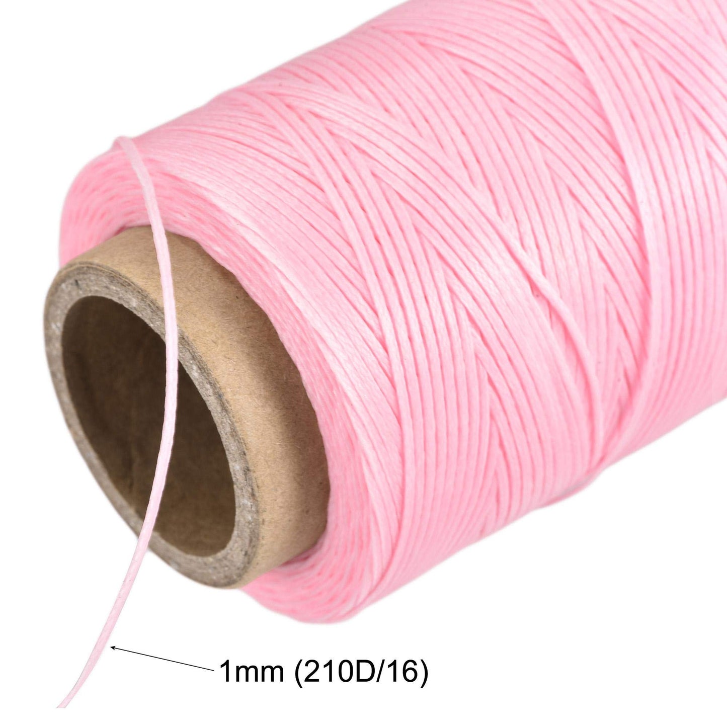 uxcell Leather Sewing Thread 186 Yards 210D/1mm Polyester Waxed Cord for Manual Sewing, Wheat BST326H