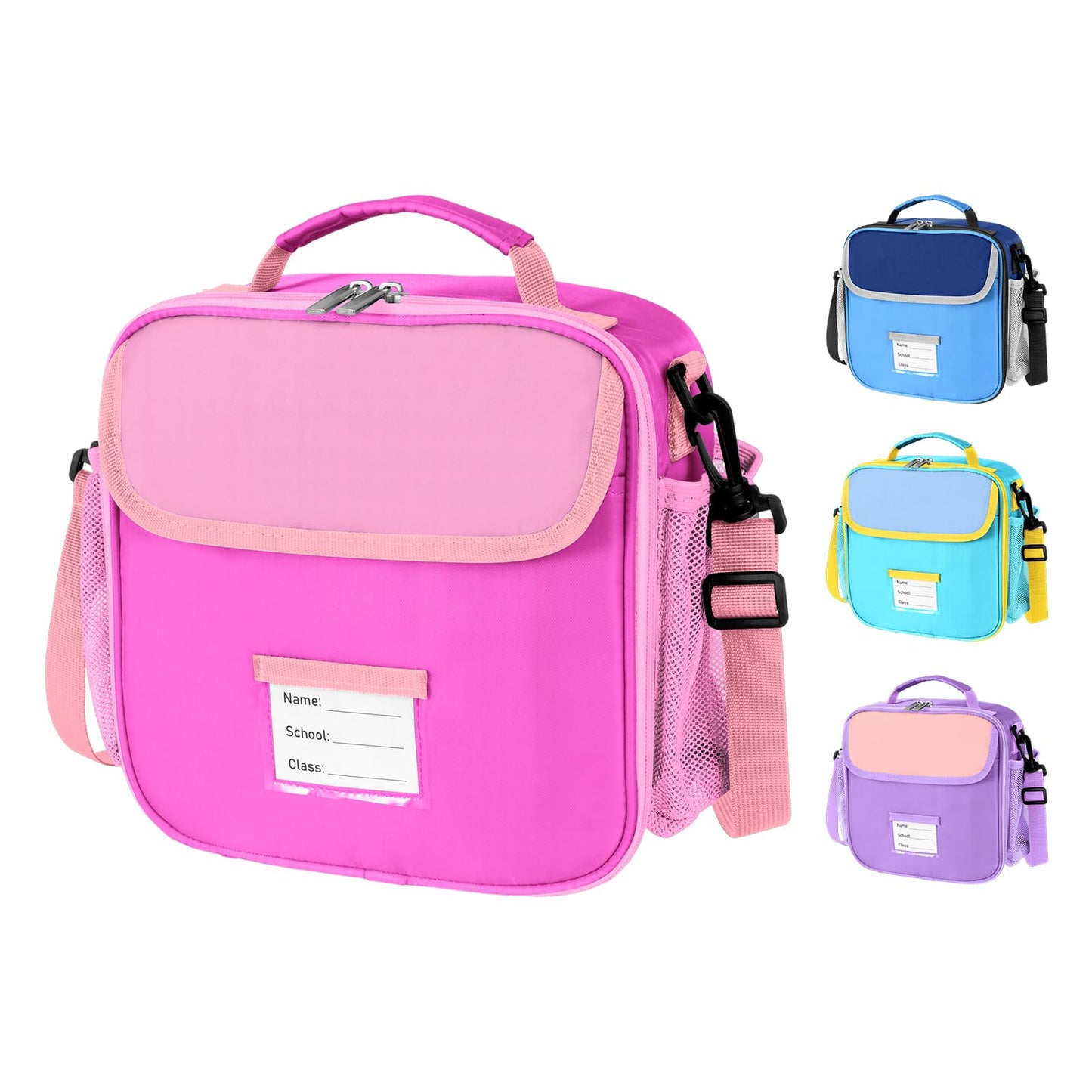 Lunch Bag for Kids Insulated Lunch Boxe for Boys Girls Small Reusable Cooler Tote Lunchbag Back to School Cute Lunchbox for Teens (light blue) WN420
