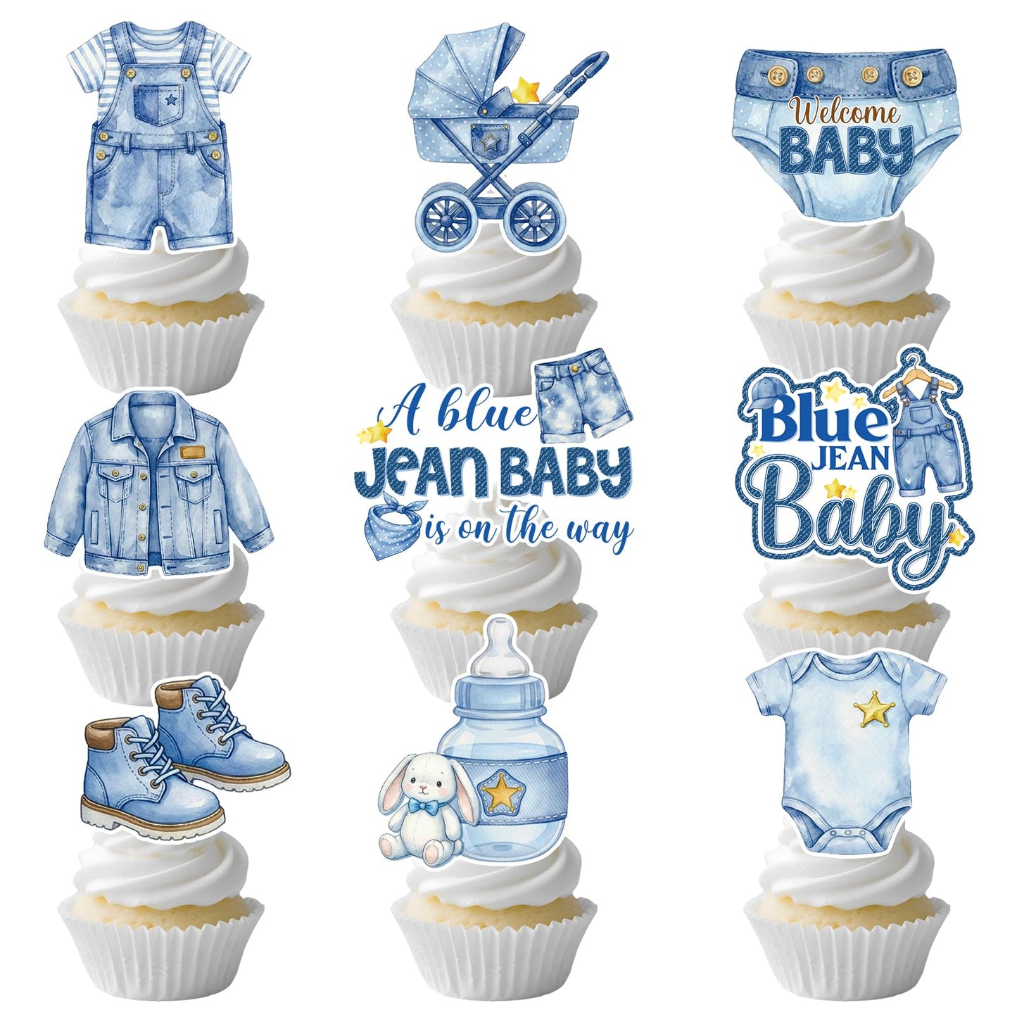 Baseball Birthday Party Decorotions - 24 PCS Ice Cream Drip Baseball Theme Cupcake Toppers, Boys Girls Sports Birthday Party Decorotions Supplies BST326L