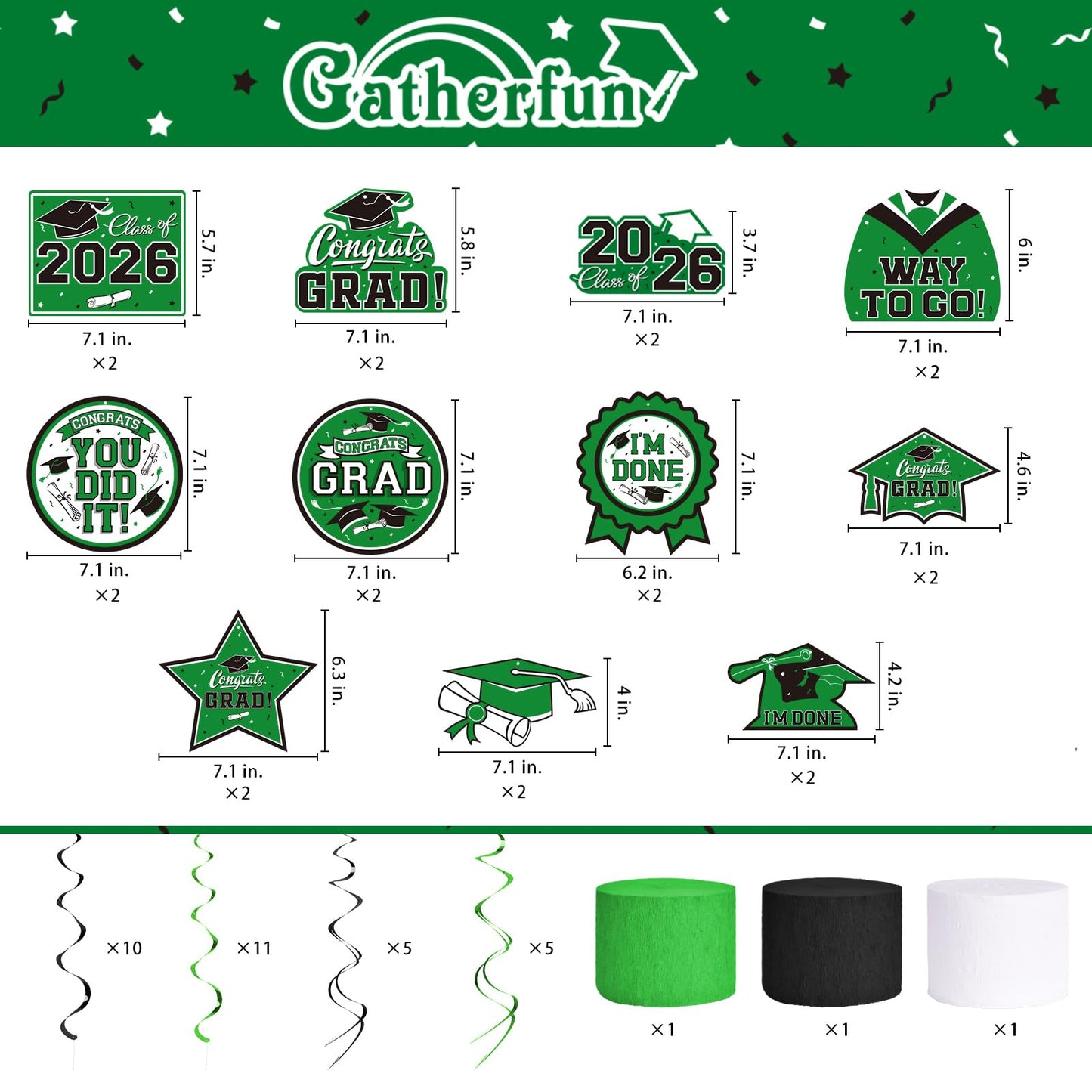Black and Gold Themed 2026 Graduation Decorations Set - Congrats Grad Banner, Class of 2026 Backdrop, Balloons & Streamers Kit - Graduation Party Supplies for High School & College Celebrations BST326H