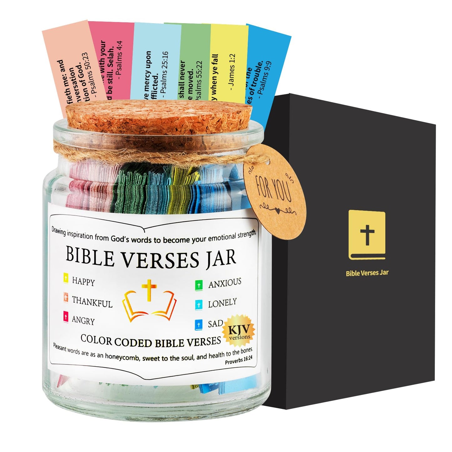 Bible Verse Jar Read Me When Bible Verse Jar for Daily Encouragement | Hope Holy Prayer Cards Religious Baptism Graduation Gift for Her, Gifts for Mom from Daughter Son, Christian Gifts for Women BST326H