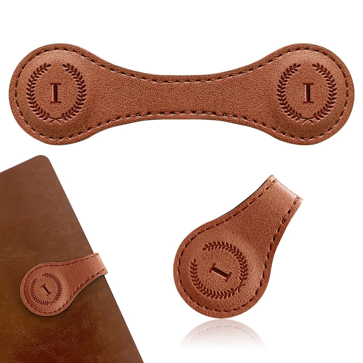 Handmade Personalized Leather Magnetic Bookmark - Custom Initial Letter Design with 26 Alphabet Choices - Durable Bookmark for Readers, Book Lovers, Women & Kids BST202