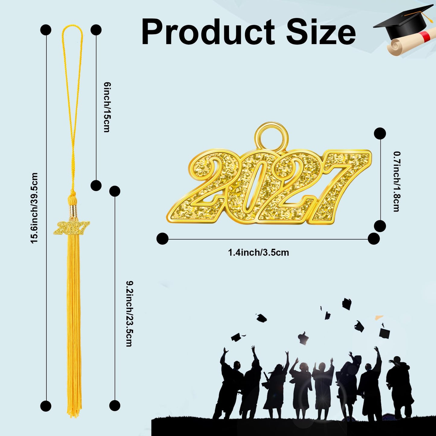 2026 Tassel Graduation, Black and Gold Graduation Tassel, 2026 Graduations Cap Tassels, Gradutate Cap Tassels with 2026 Year Gold Charms for Grad Cap Hat Ceremonies Memorial Graduations Decorations BST220