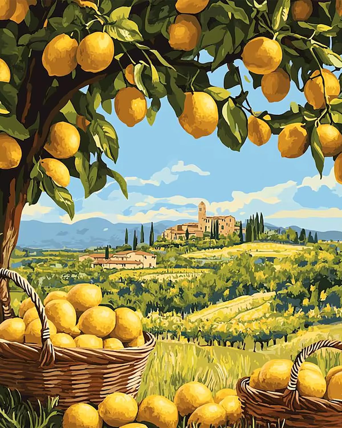 5DDIYART Paint by Numbers for Adults Beginner,Citrus Lemon Fruit Paint by Number Kits on Canvas Without Framed,Paint by Easy Acrylic Painting Home Wall Decor 16x20inch BST220