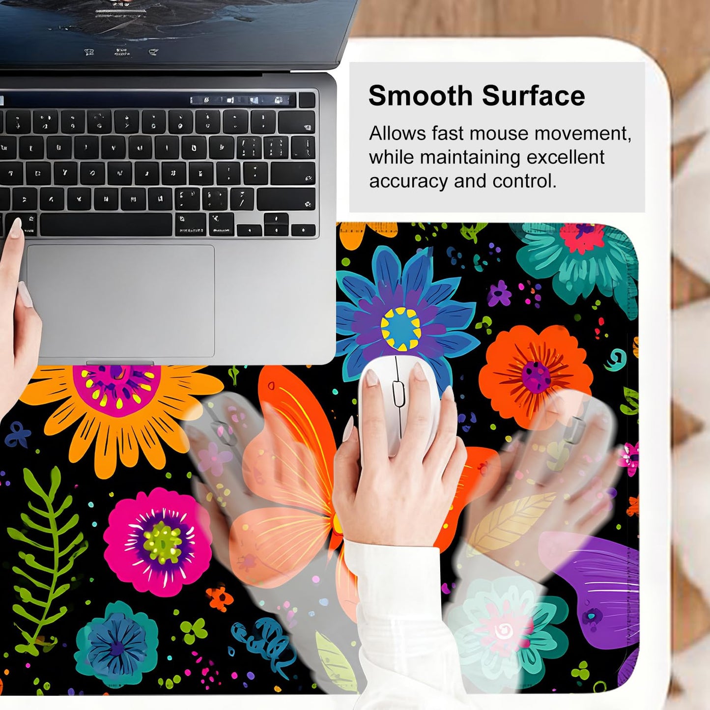 Mouse Pad Gaming Mousepad 31.5 x 11.8in Large Mouse Pad for Keyboard and Mouse with Anti-Slip Rubber Base, Keyboard Pad XL Mouse Mat for Home and Office,Snowy Forest WN420