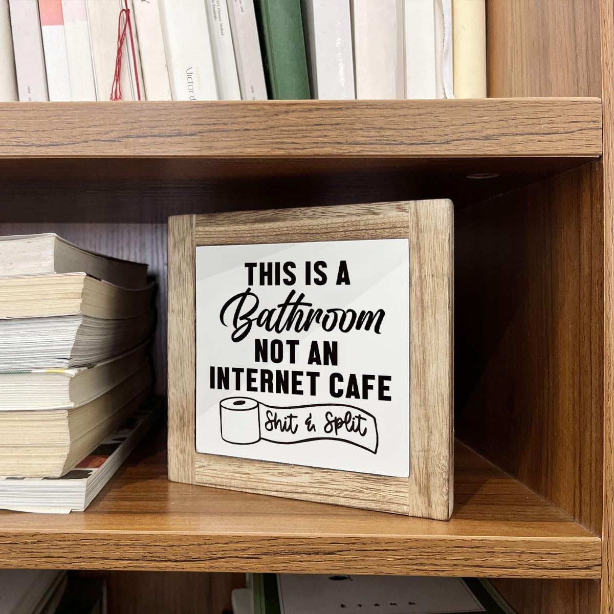 Bathroom Decor, Funny Bathroom Decor, Flush the Toilet This is Not Show and Tell, Wooden Box Signs for Home Decor, Bathroom Decor Tabletop, Kids Bathroom Rules Sign Decor, Bathroom Box Sign B6-71 BST202
