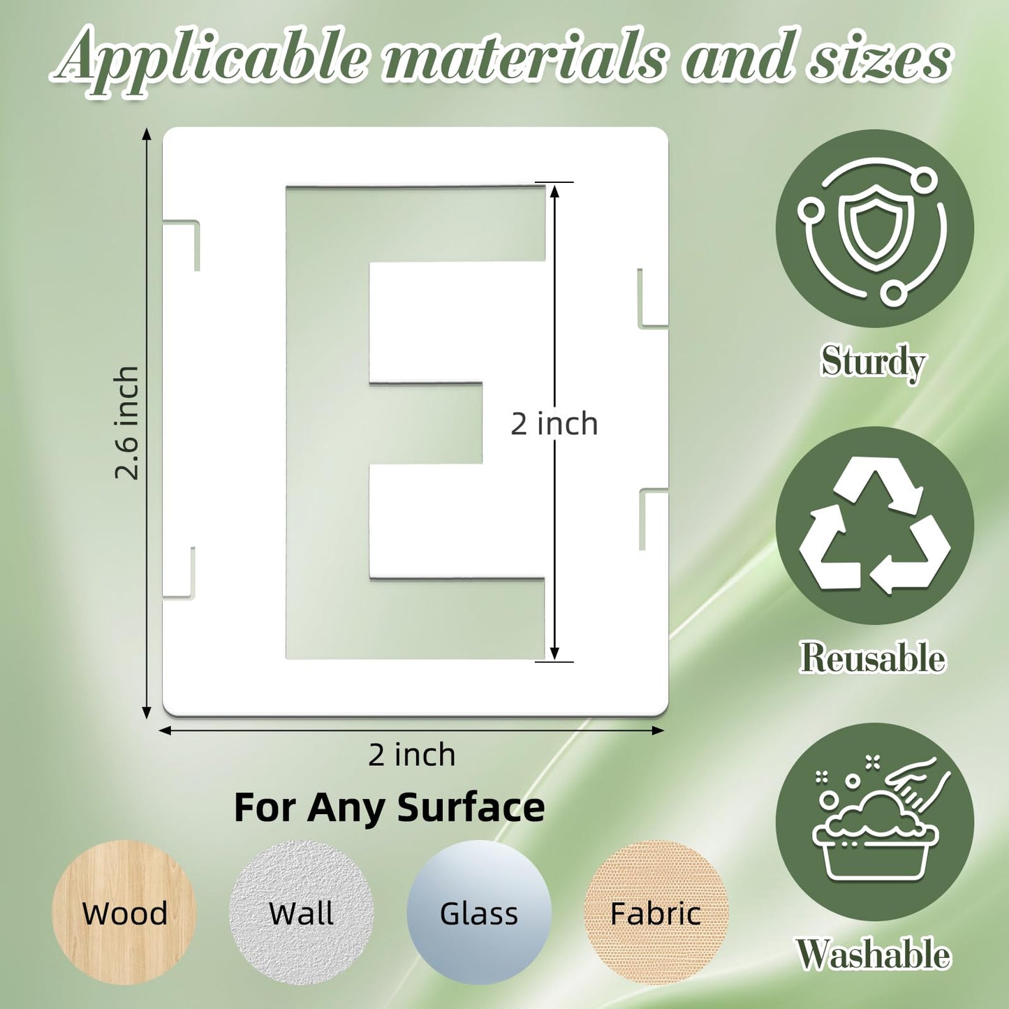 Letter Stencils for Crafts Reusable 42Pcs Number Stencils(5 Inch Font) | DIY Art Painting Stencil Furniture Decor Kit for Wood Embroidery Wall Silk Screen Journaling BST202