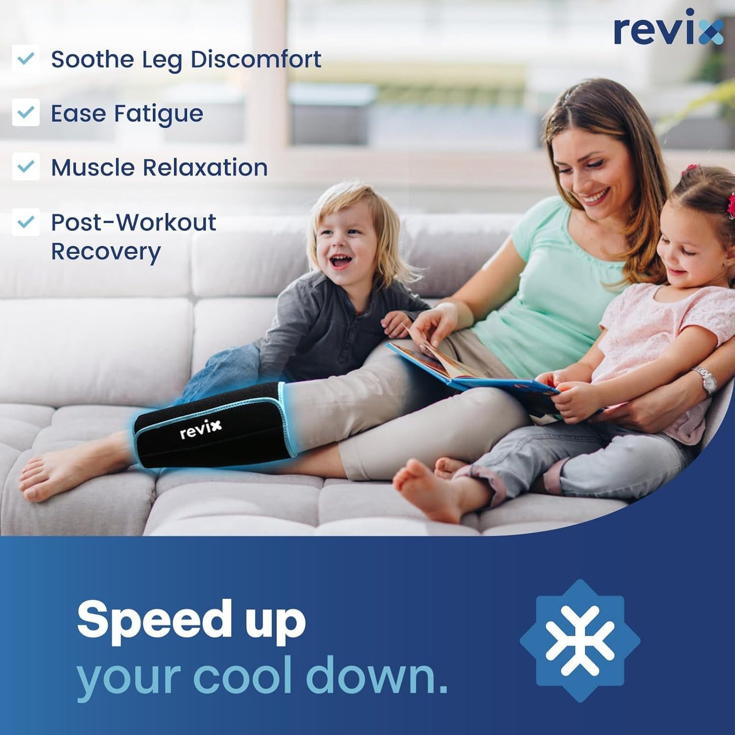 REVIX Shin Ice Pack Reusable Leg Ice Pack Wrap Cold Therapy Compression Sleeve N25