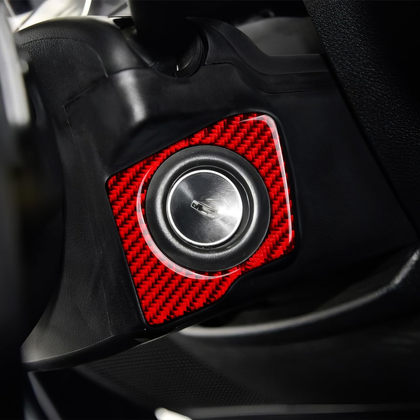 Car Gear Shift Lower Panel Sticker Carbon Fiber Decal Interior Trim Cover for Jeep Wrangler 2011 2012 2013 2014 2015 2016 2017 Accessories (Red) BST220