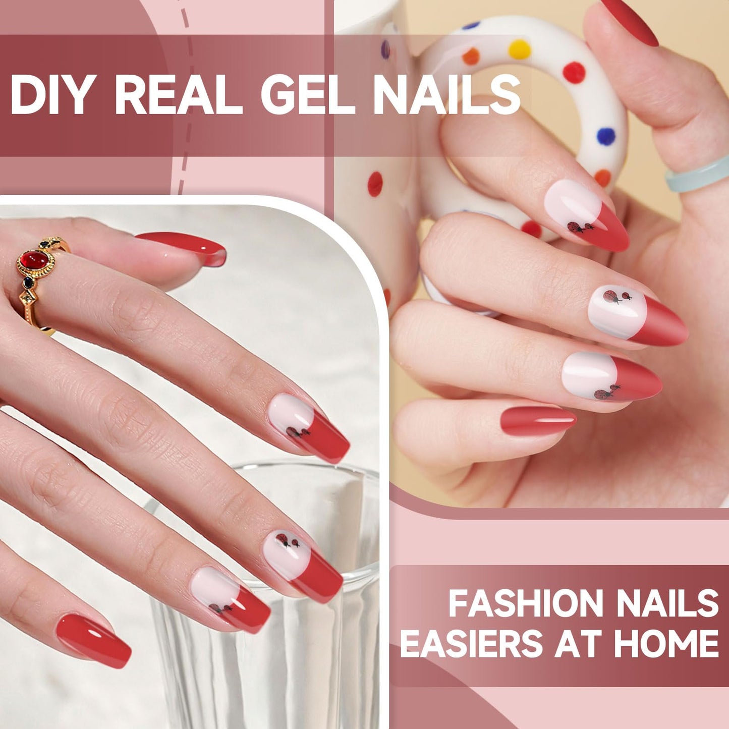 Semi Cured Gel Nail Strips, 56Pcs Nail Art Stickers/Wraps, Long Lasting UV Nail Polish Strips for Adults (Silver Rhinestones+French Tip Glitter) BST220