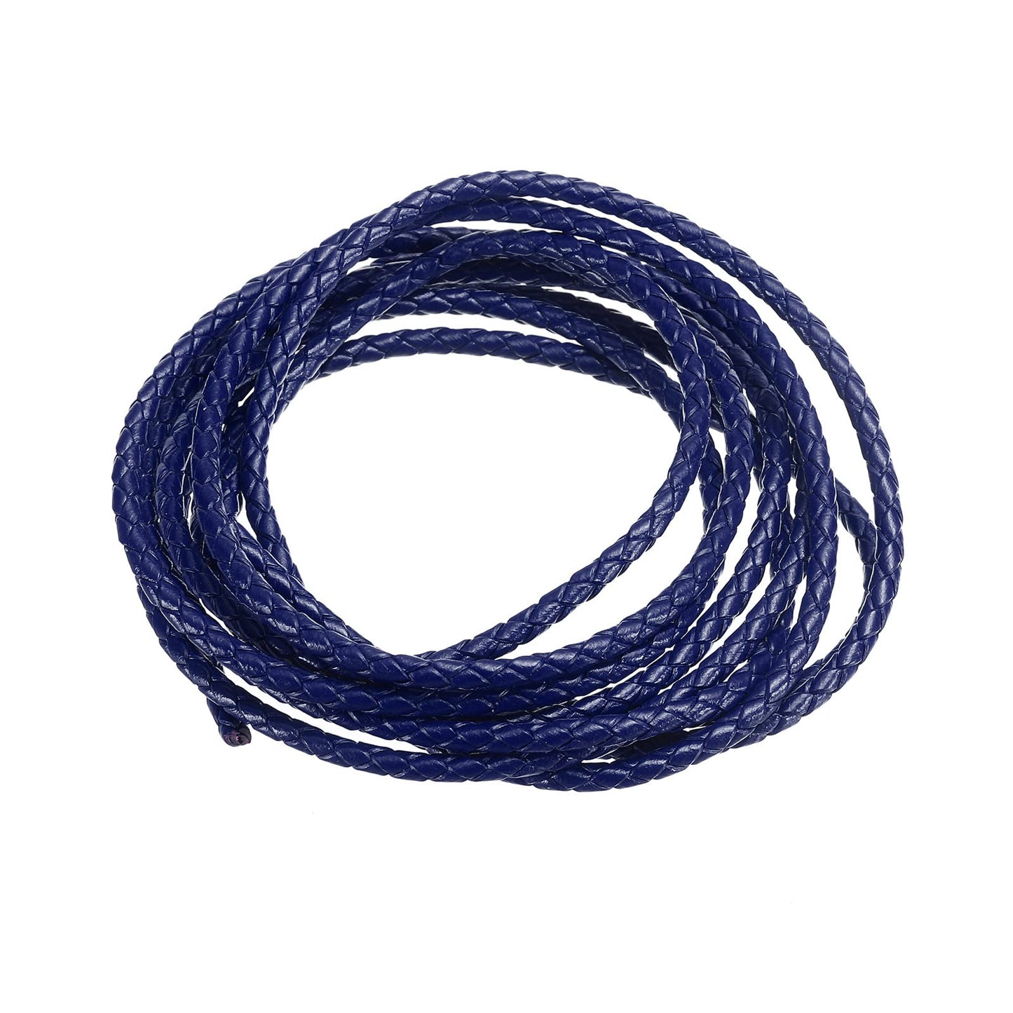 uxcell Leather Cord, 2.2 Yards 4mm Dia Braided String Strip for Purse Handbag Shoelace DIY Crafts Bracelet Making, Yellow BST326L
