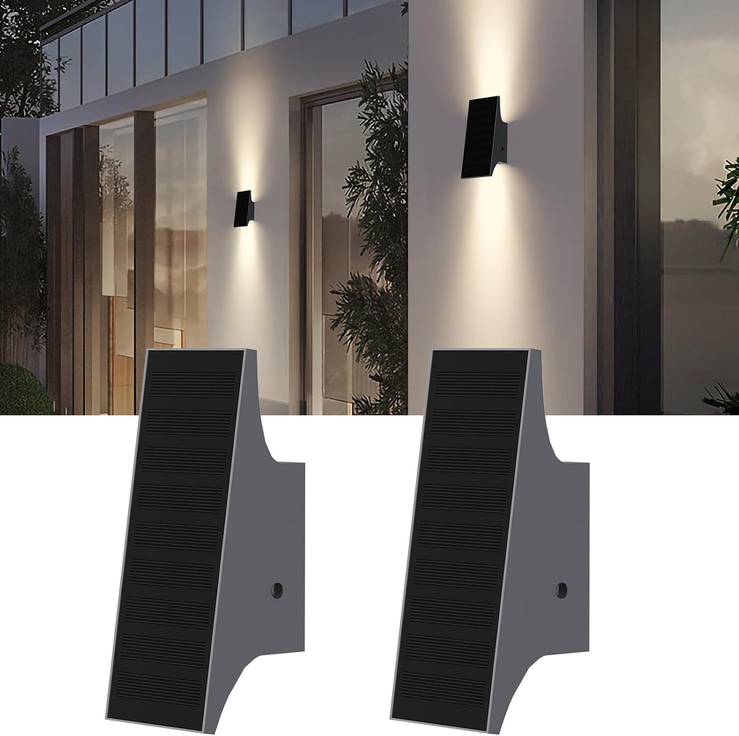 Solar Up & Down Light Outdoor Lights 700LM 2pcs 7071