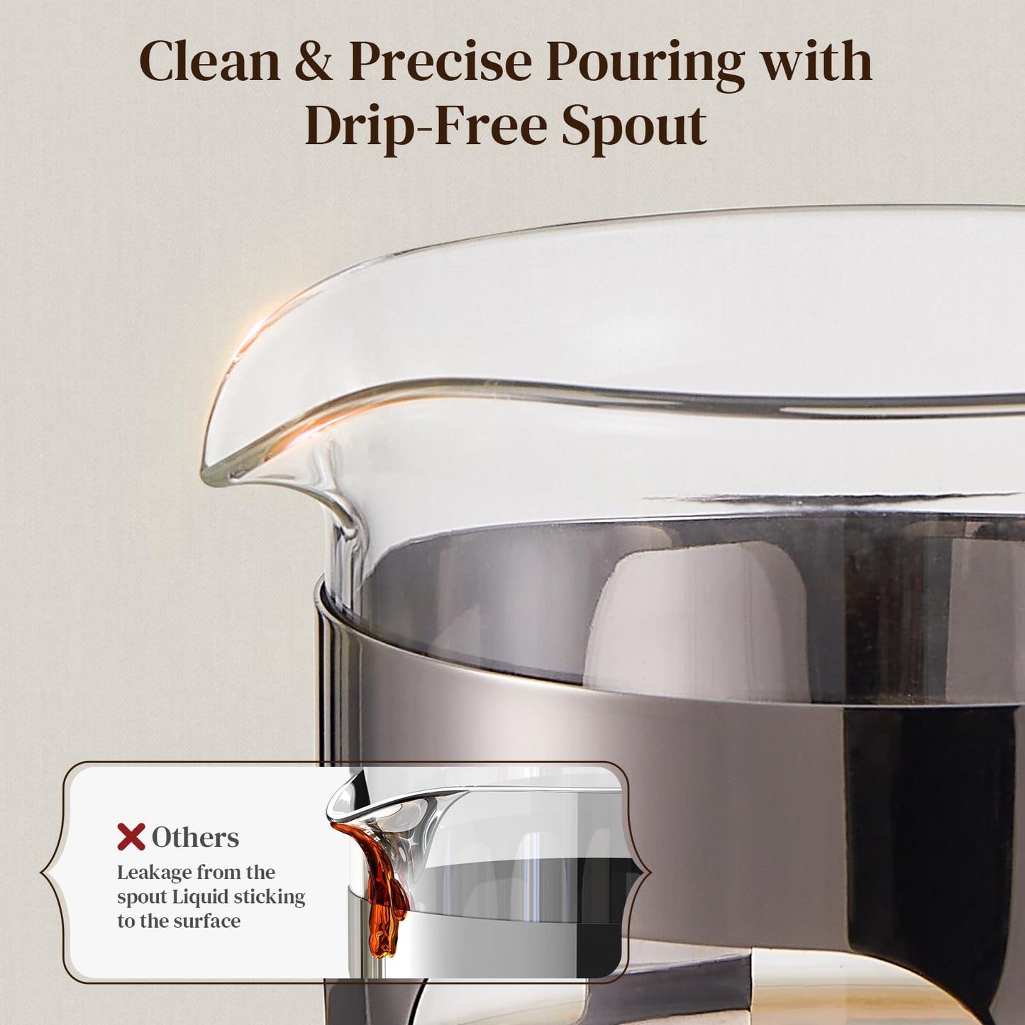Veken French Press Coffee Maker 34oz, No Plastic Touching Cafe,Thickened Glass Stainless Steel Brewer, Cold Brew Cafetera Tea pot for Kitchen Travel Camping, Gifts, Decor, Bar Accessories, Dark Pewter