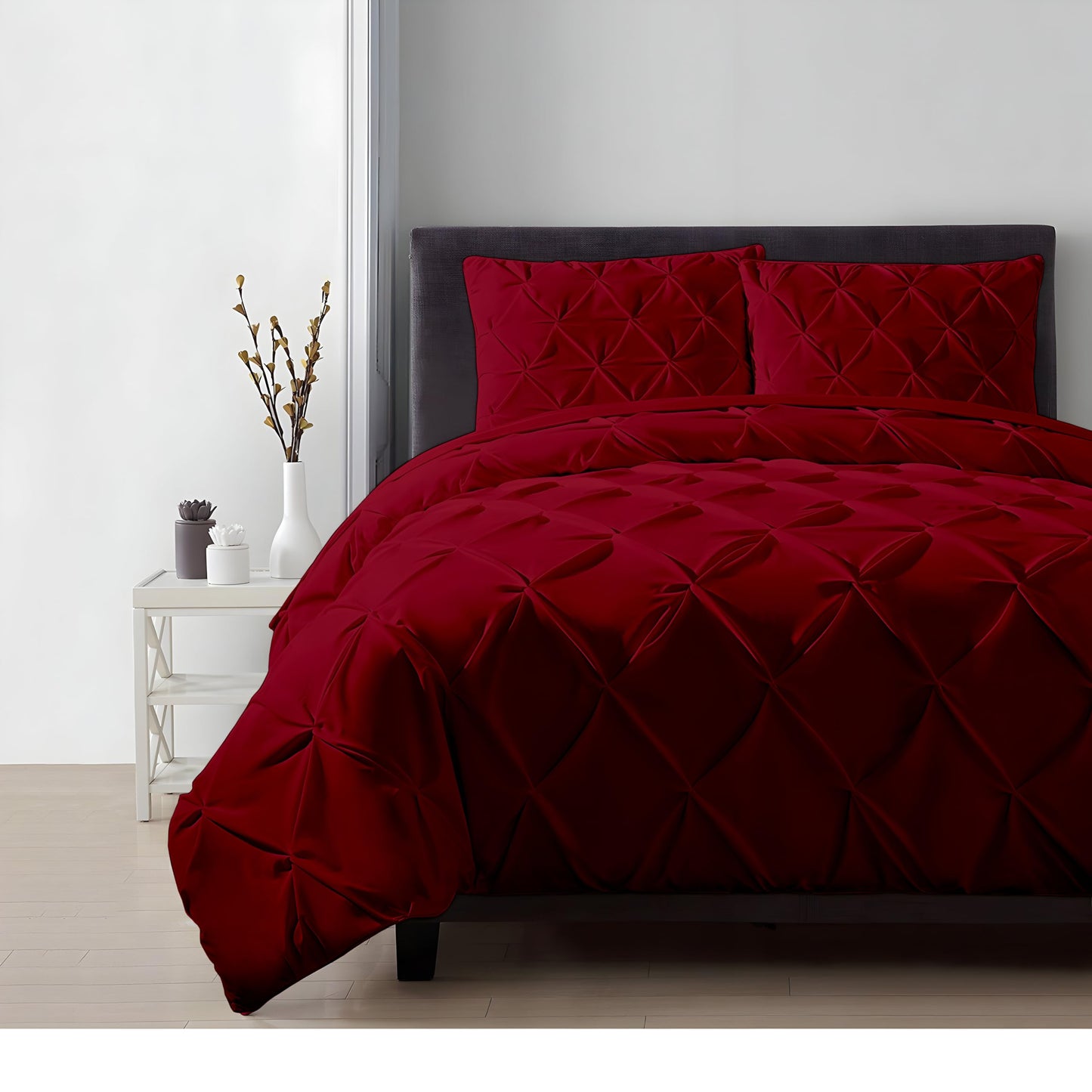 100% Cotton Oversized King plus 3 Piece Duvet Cover set 128x120 inch Breathable Luxury Soft & Cozy | Durable and Fade Resistant | Double Hem-Stitched Sateen Weave (Oversized King plus, White) BST220