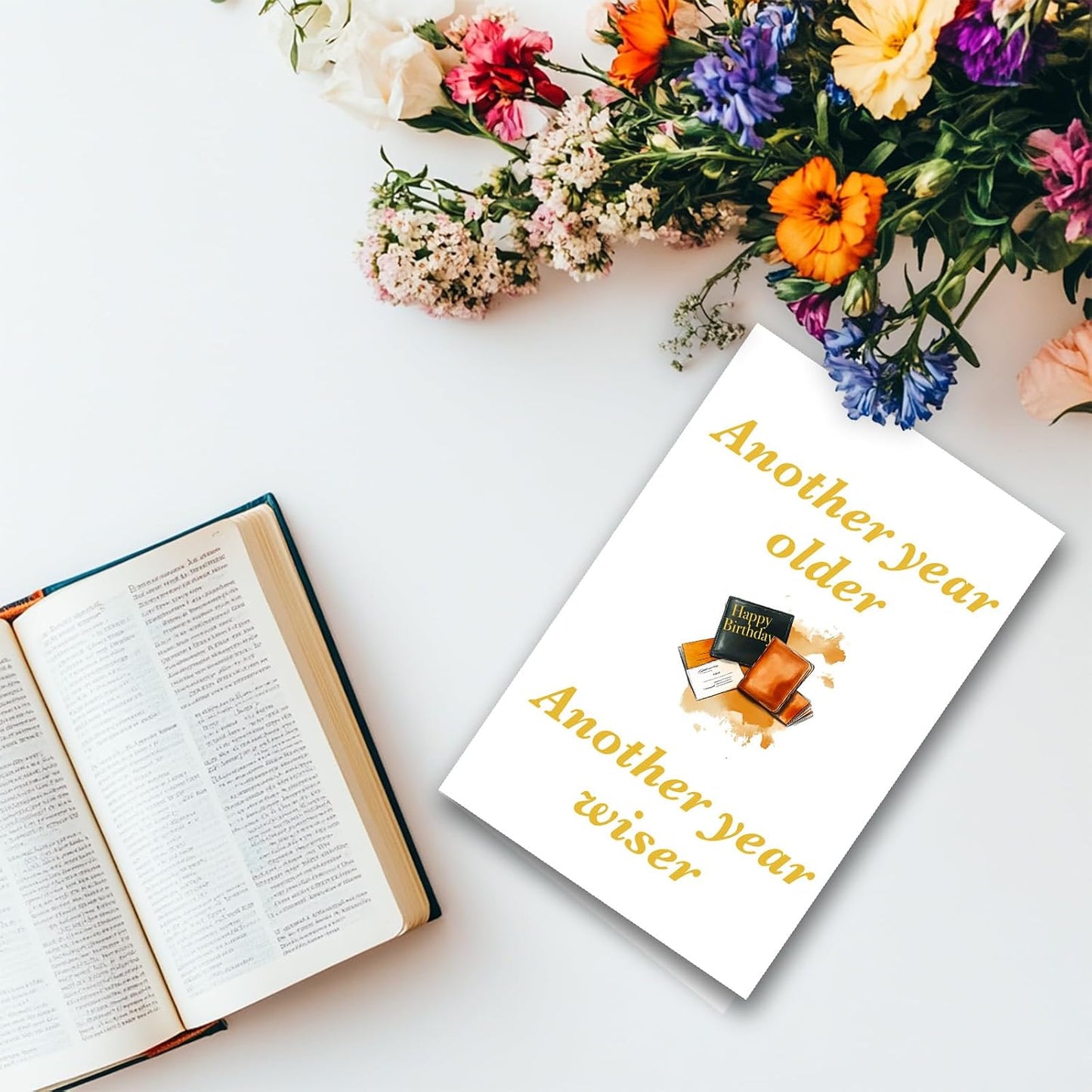 Funny Birthday Card, Husband Birthday Card, For Him, Men, Boyfriend, Dad, Grandpa Card - Size 8x5.3 inches (A day full of wisdom) WN420