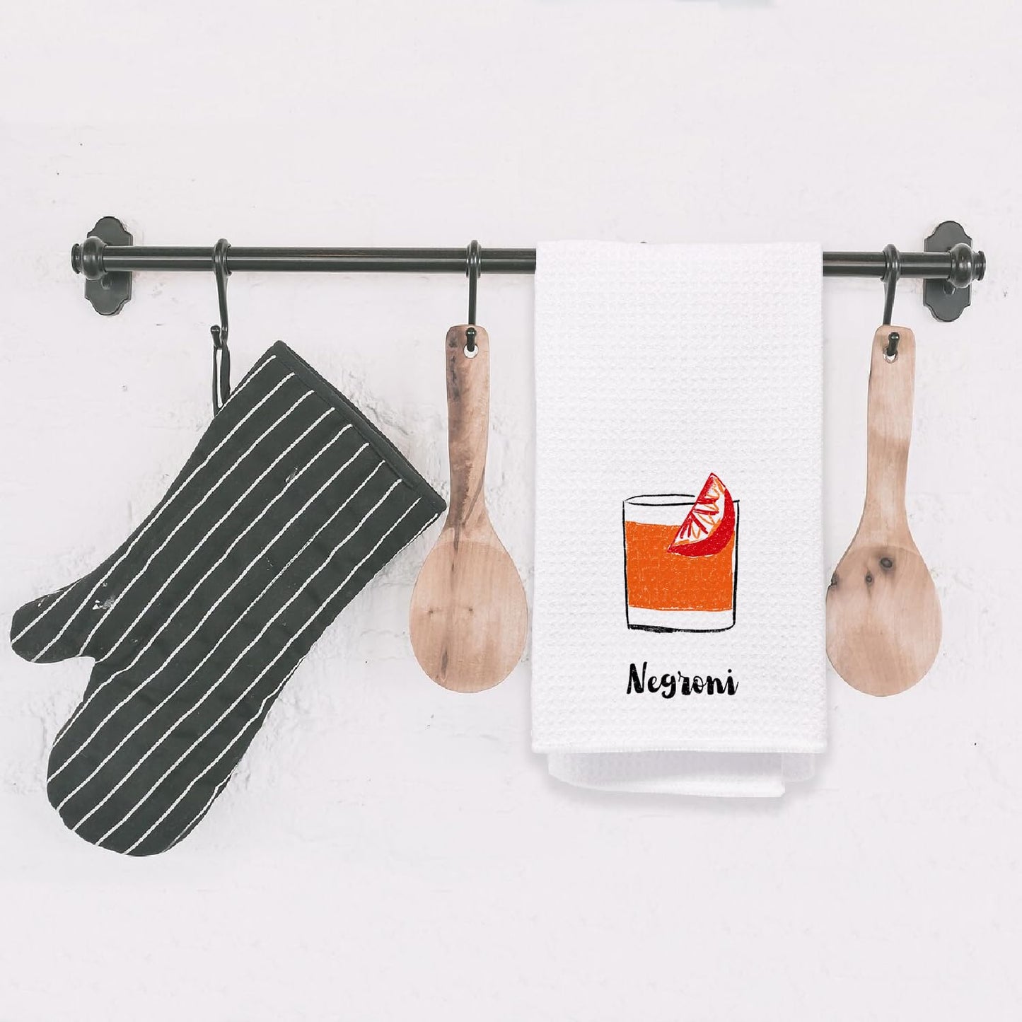 Bon Appetite Modern Kitchen Towels, Farmhouse French Dish Tea Towels for Kitchen, Gifts for Cooking Lovers Decorative Hand Towels, 16x24 Inch WN420