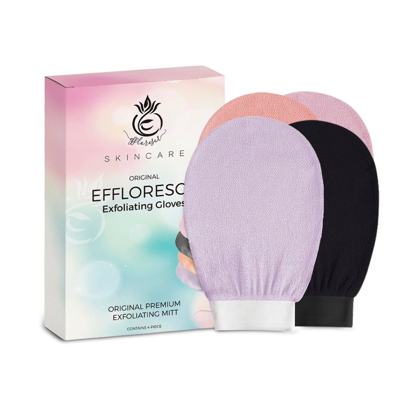 Exfoliating Glove Pack of 2 – Deep Cleaning Exfoliating Body Scrubber- Exfoliating Gloves for Shower for Smooth Radiant Skin – Dead Skin Remover & Body Scrub Mitt for Skin Cell Renewal WN420