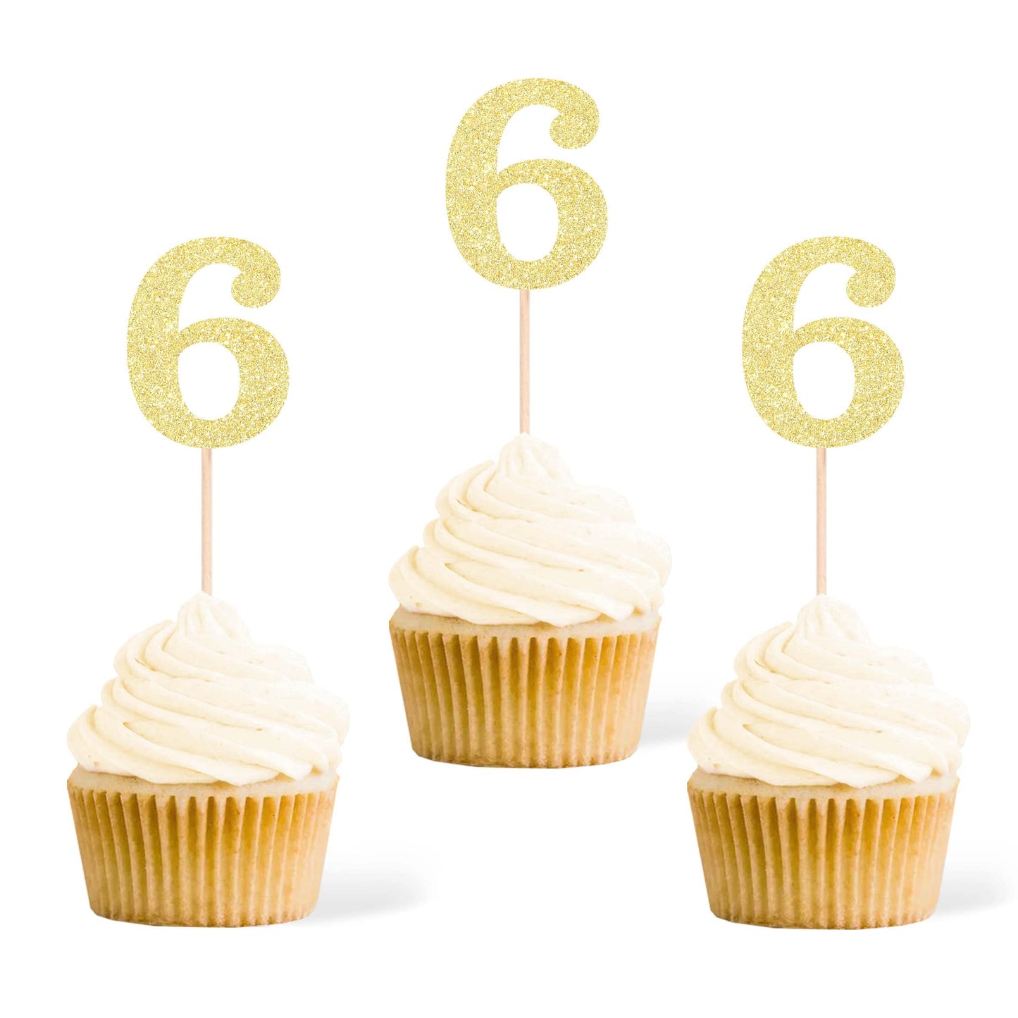 Gexolenu 24 PCS Rose Gold Double-sided 3rd Birthday Cupcake Toppers, Glitter Age THREE Cake Picks Decor, Third Happy Birthday Party Decorations Baby Shower Anniversary Party Supplies BST220