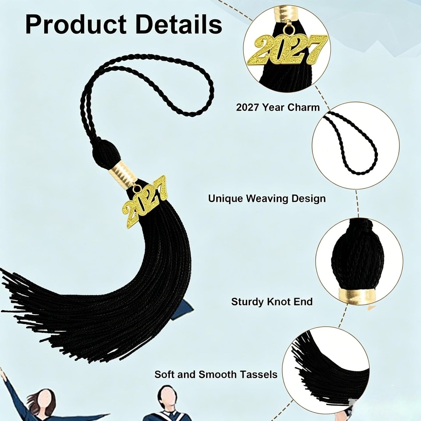 2026 Tassel Graduation, Black and Gold Graduation Tassel, 2026 Graduations Cap Tassels, Gradutate Cap Tassels with 2026 Year Gold Charms for Grad Cap Hat Ceremonies Memorial Graduations Decorations BST220