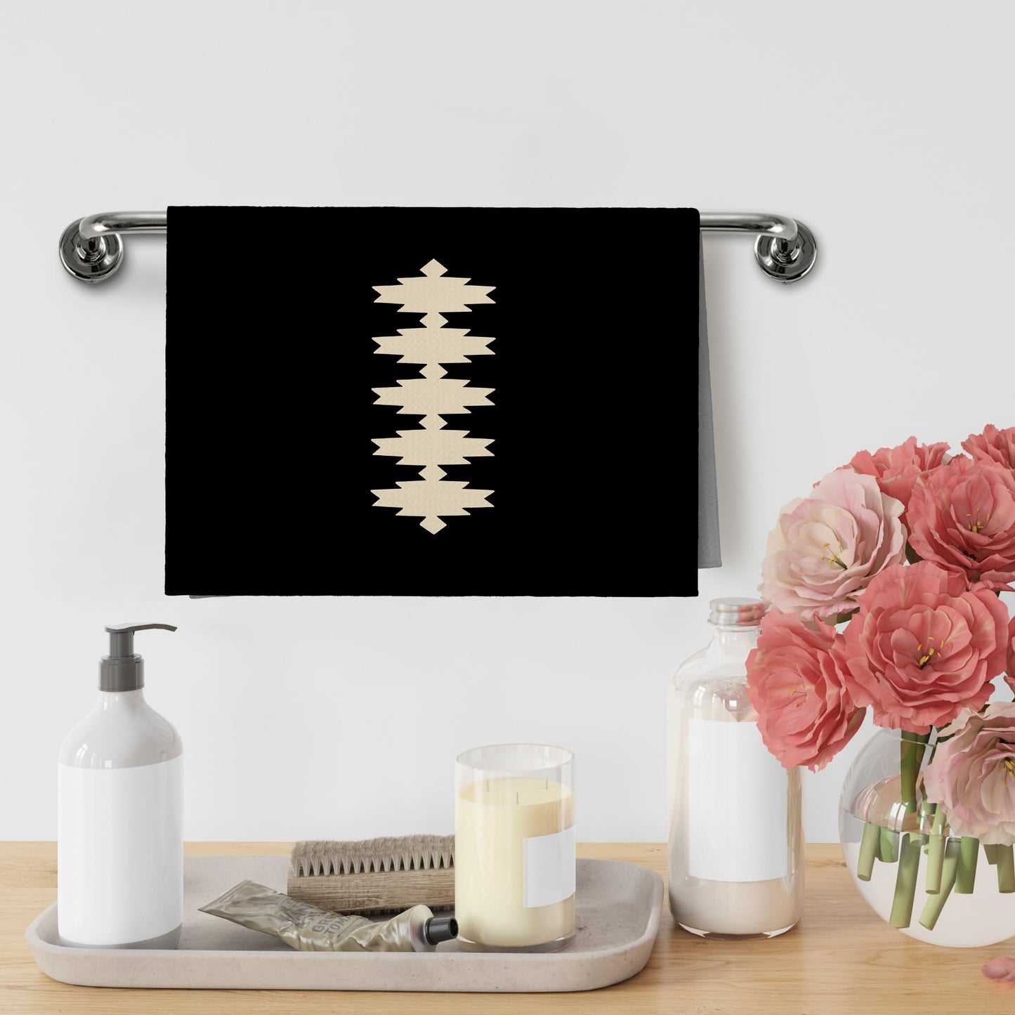Western Boho Kitchen Towels, Southwestern Southwest Aztec Western Native American Bathroom Kitchen Decor, Western Cream Beige Neutral Decor Dish Hand Tea Towels for Bathroom Kitchen,16x24Inch BST326L