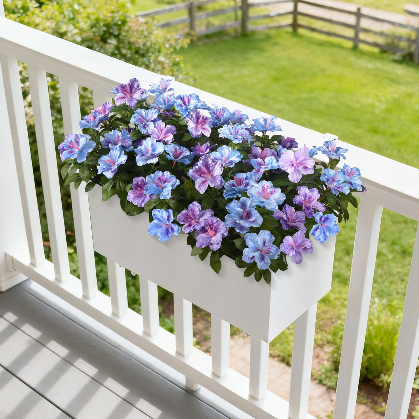 Hommyea Artificial Fake Flowers for Outdoor, 8 Bundles Faux Plants Silk Flowers Spring Decoration UV Resistant No Fade Plastic Flowers for Outside Planters Home Porch Patio Yard Garden Decor WN420