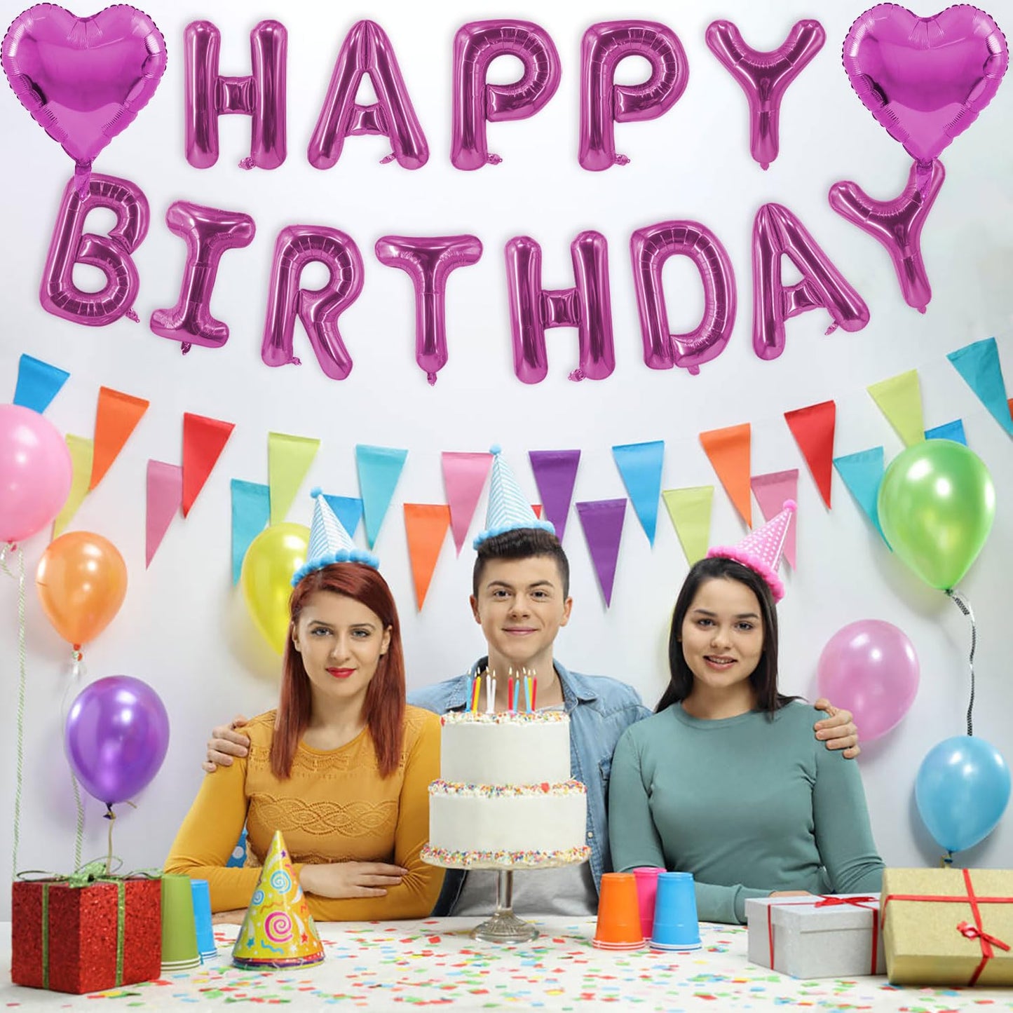 Green Happy Birthday Balloons Banner Foil Balloons Letters Banner Balloon for Green Themed Party Decoration Supplies Christmas Birthday Decoration Decor Ballons Arch Kits Party Balloon Set 15pcs BST326L