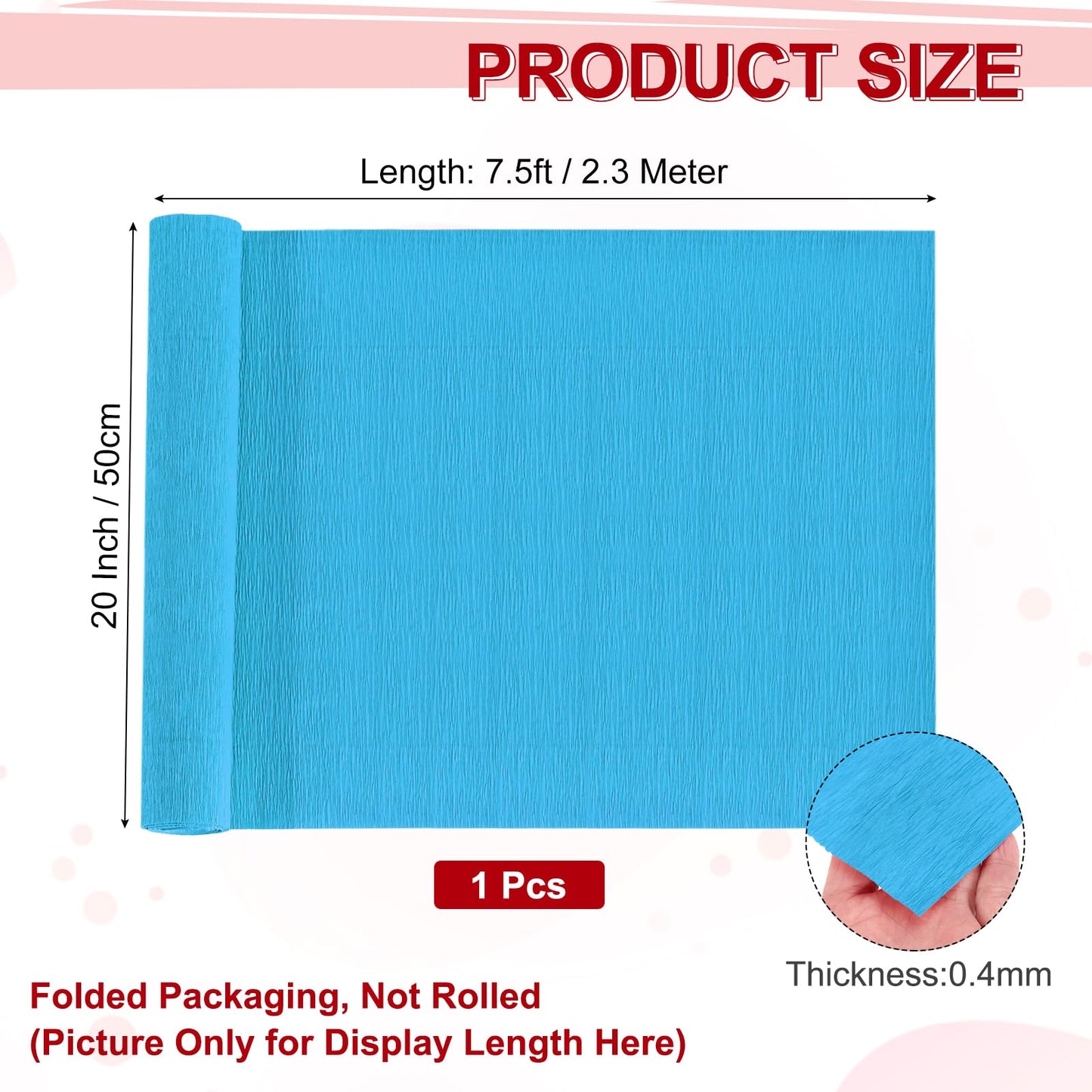 MECCANIXITY Crepe Paper Roll 7.5ft Long 20 Inch Wide for Wedding Ceremony Various Large Festivals Decoration, Light Champagne BST326L