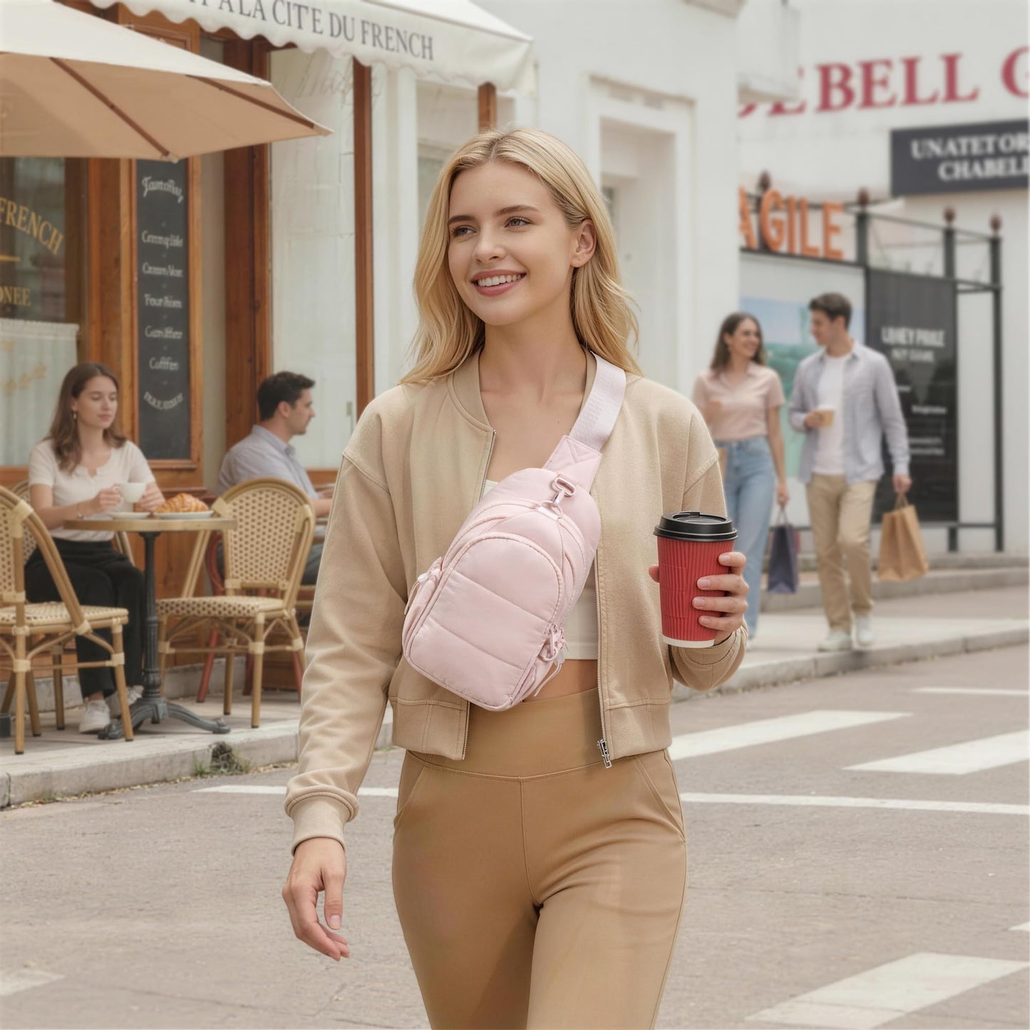 TOPEAST Sling Bag for Women, Anti-Theft Crossbody Bag with RFID Blocking & Small Water Bottle Holder for Travel BST202