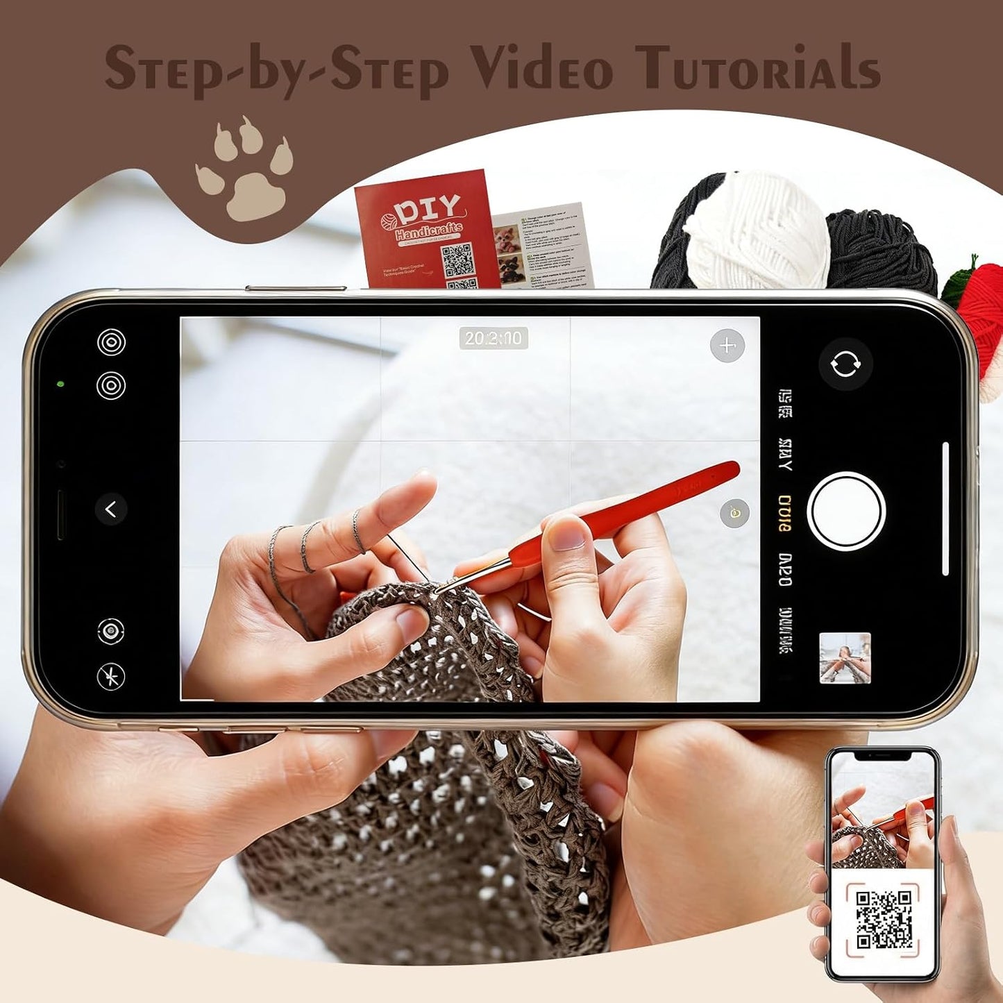 Morcolplus Woodland Raccoon Crochet Kit for Beginners & Adults, Amigurumi Forest Animal Crochet Starter Kit with Video Tutorials, DIY Yarn Craft Kit, Handmade Cozy Room Decor Gift BST220