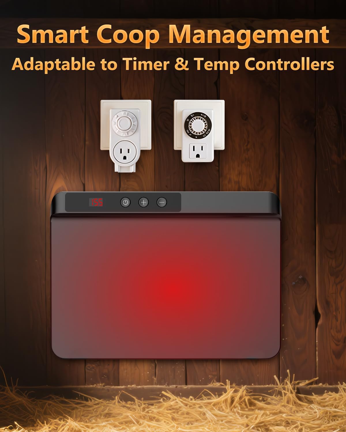 TIMEBAL 2025 Smart Chicken Coop Heater with Adjustable Temperature Remote Control 32