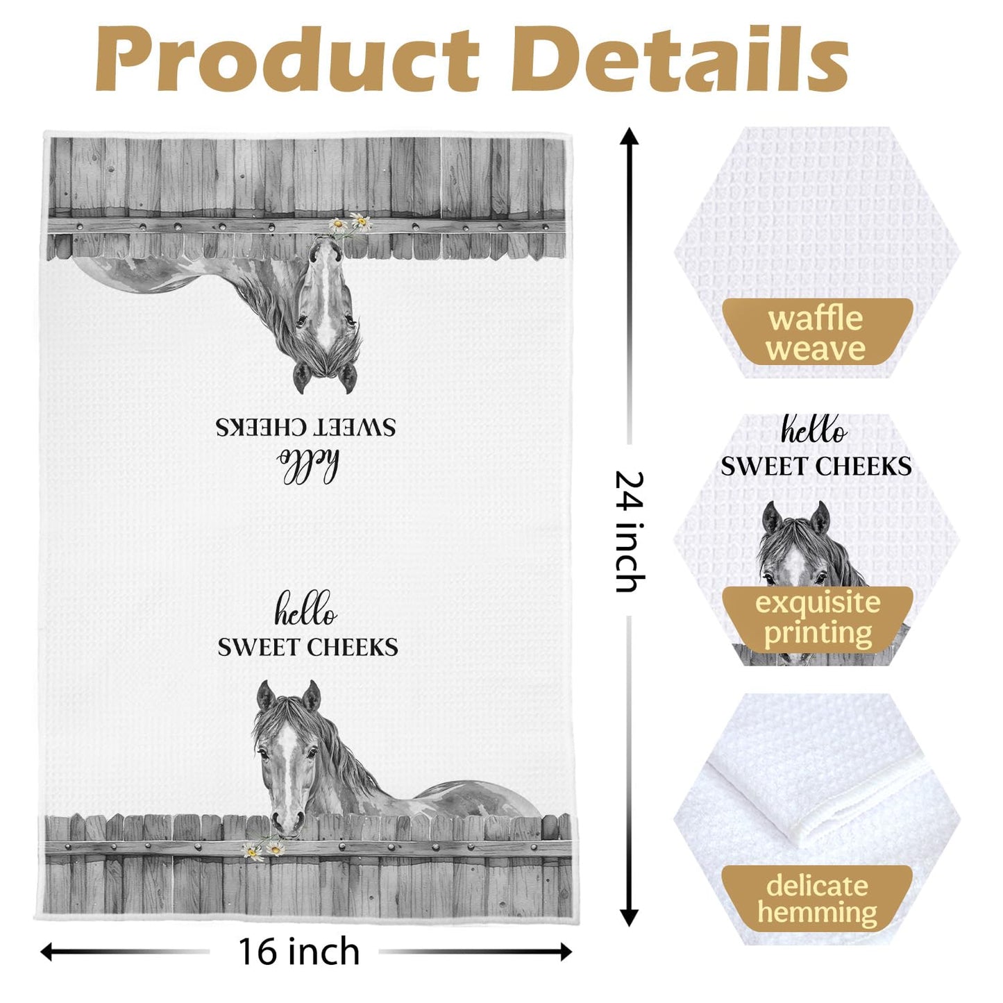 Raccoon Gifts Bathroom Towels Set - Raccoon Gifts Decorative Hand Towels, Hello Sweet Cheeks Bathroom Decor, 16x24 Inches Set of 2 BST220