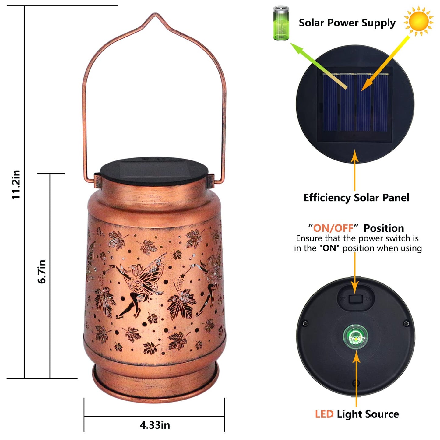 Solar Lanterns Outdoor Waterproof Butterfly Garden Decor Birthday Gifts for Women Mom Grandma, Hanging Solar Lights Metal Lantern Decoration Outside for Yard, Patio, Backyard, Porch