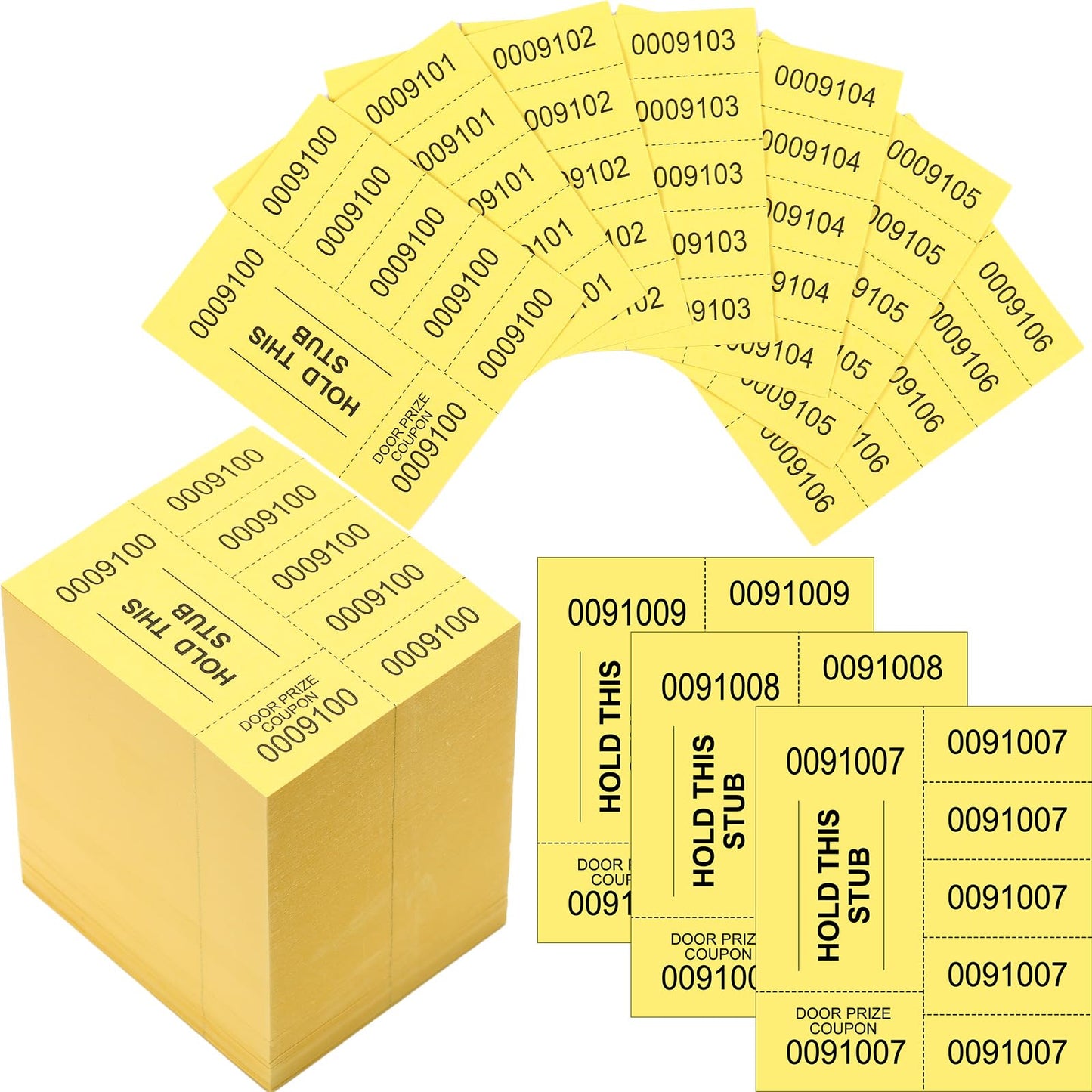 Kosiz 504 Sheets 25 Bid Raffle Ticket with Different Numbers Per Sheet Chinese Auction Tickets for Events Church Basket Auction Silent (Light Green)