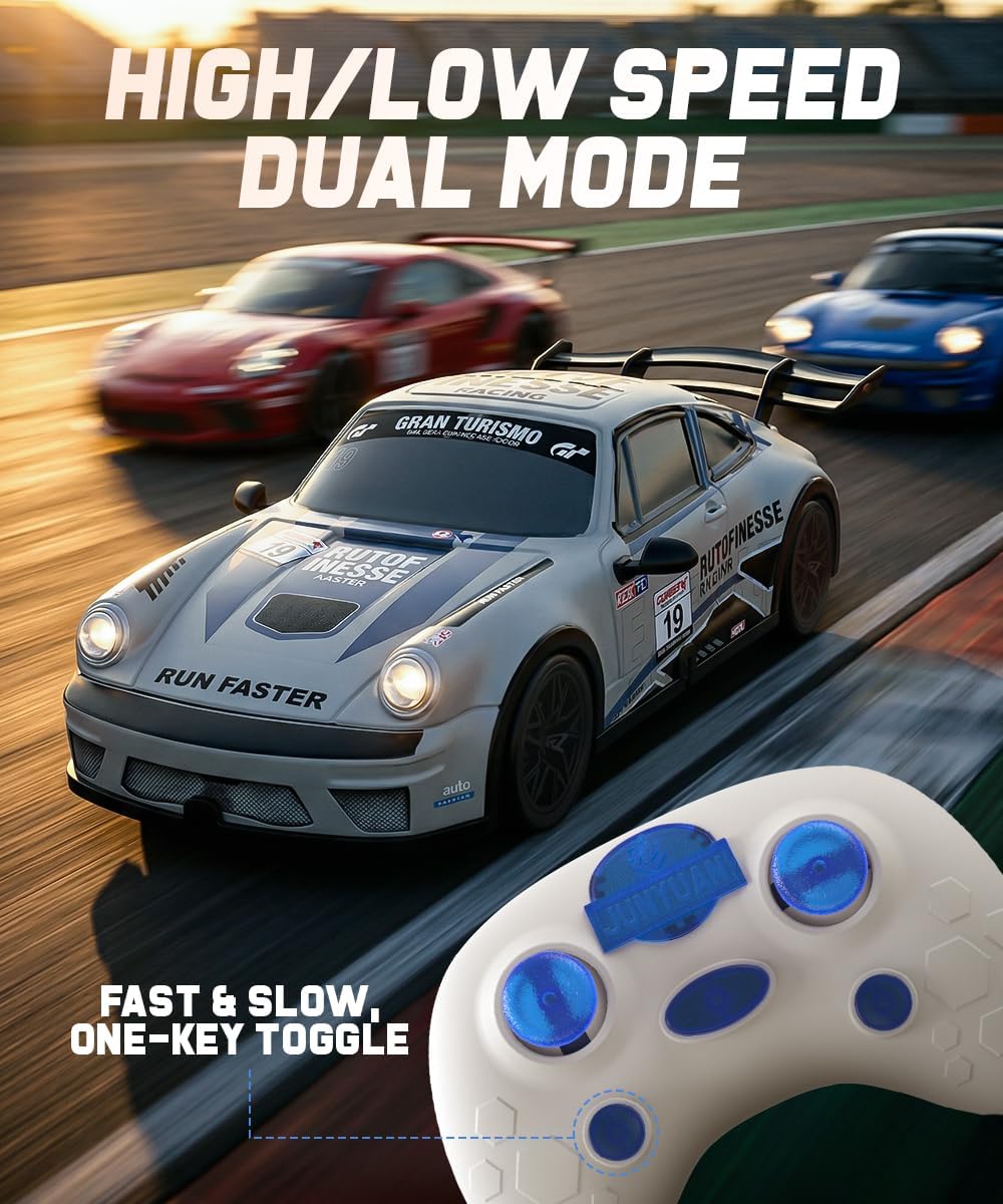 Remote Control Car - 2.4GHz RC Car Toys for Kids Lights Up High Speed Race Car Toys for Boys and Girls Gifts 3+ Years Old WN420